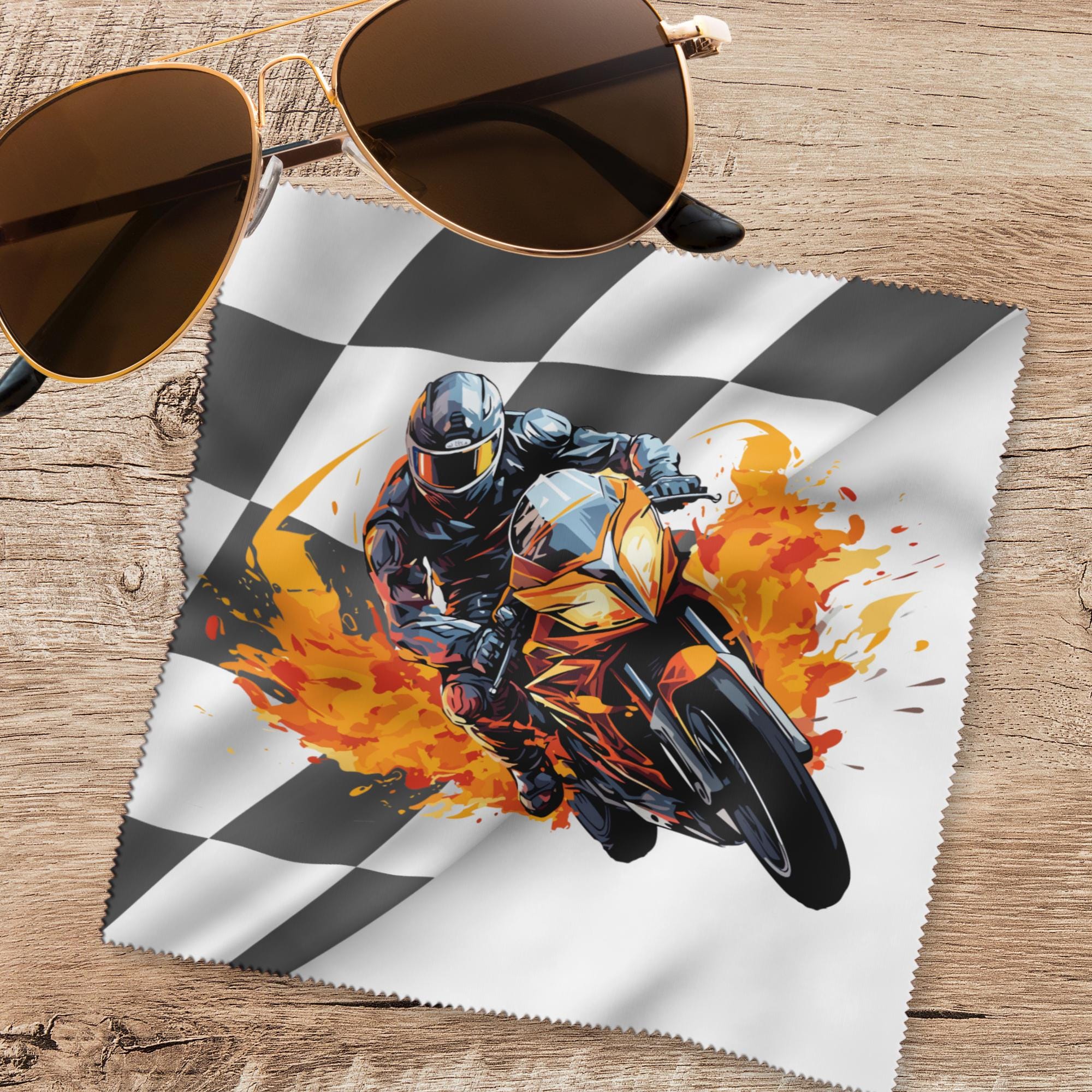 Brillenputztuch bedrucktes Mikrofasertuch für Brillen Tuch für Displays Objektive Geschenk Motoradfahrer #AL43