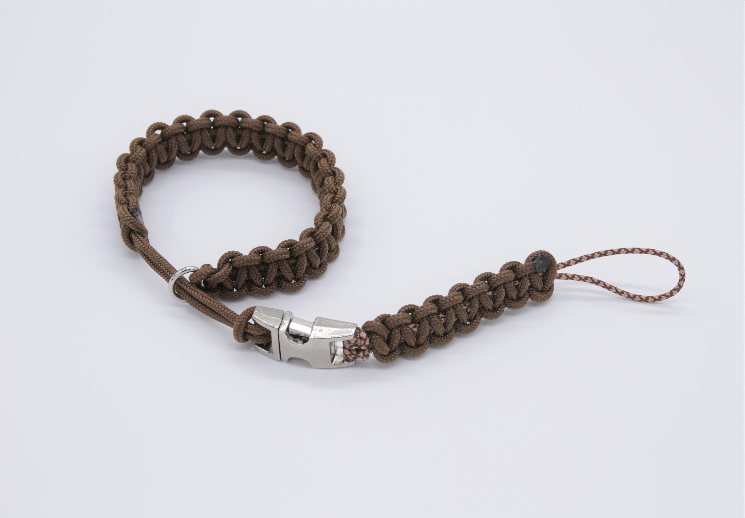 Handschlaufe für Kamera Kameragurt Kameraschlaufe geknotet aus Paracord mit Klick-Schnellverschluß / Farbe Braum  #1190837480