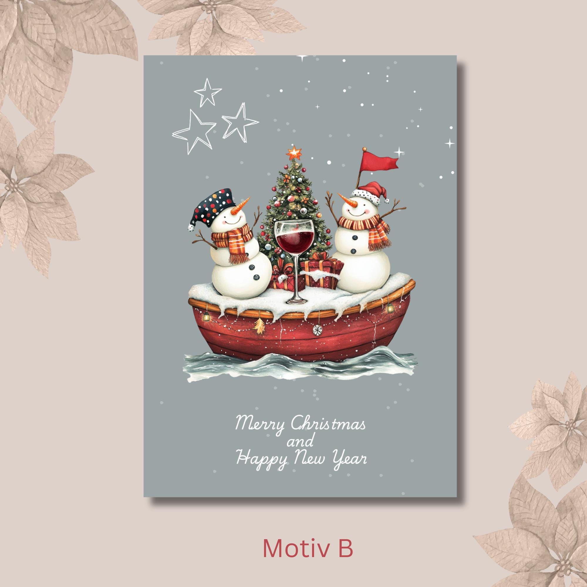 Weihnachtskarte, 2 Kartenmotive zur Auswahl, Postkarte, Grußkarte, Geschenkkarte, Weihnachtsgruß  #PHO