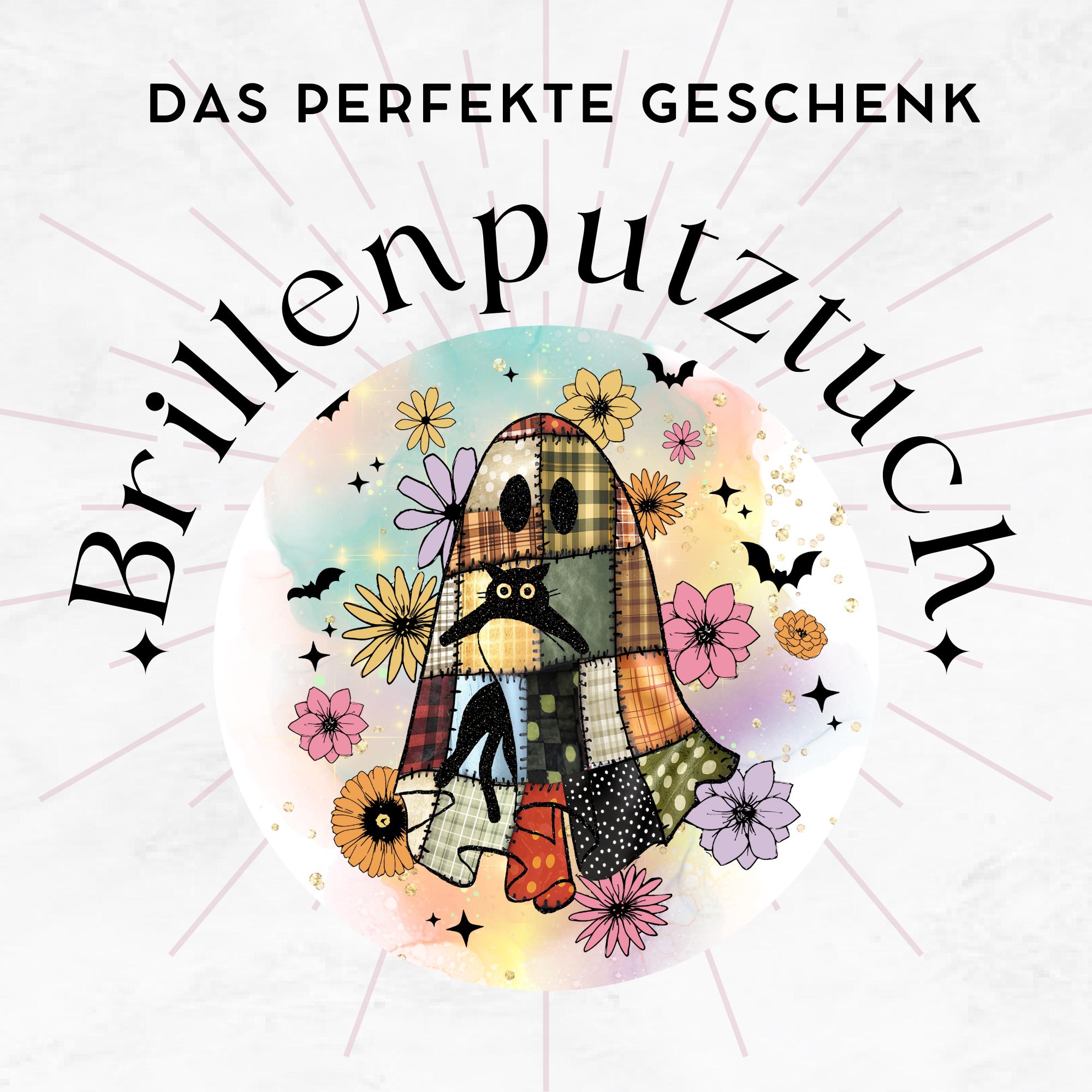 Brillenputztuch Halloween Geist bedrucktes Mikrofasertuch für Sonnenbrille Display Handy Grusel Geschenk süßes oder Saures Mitbringsel #SA10