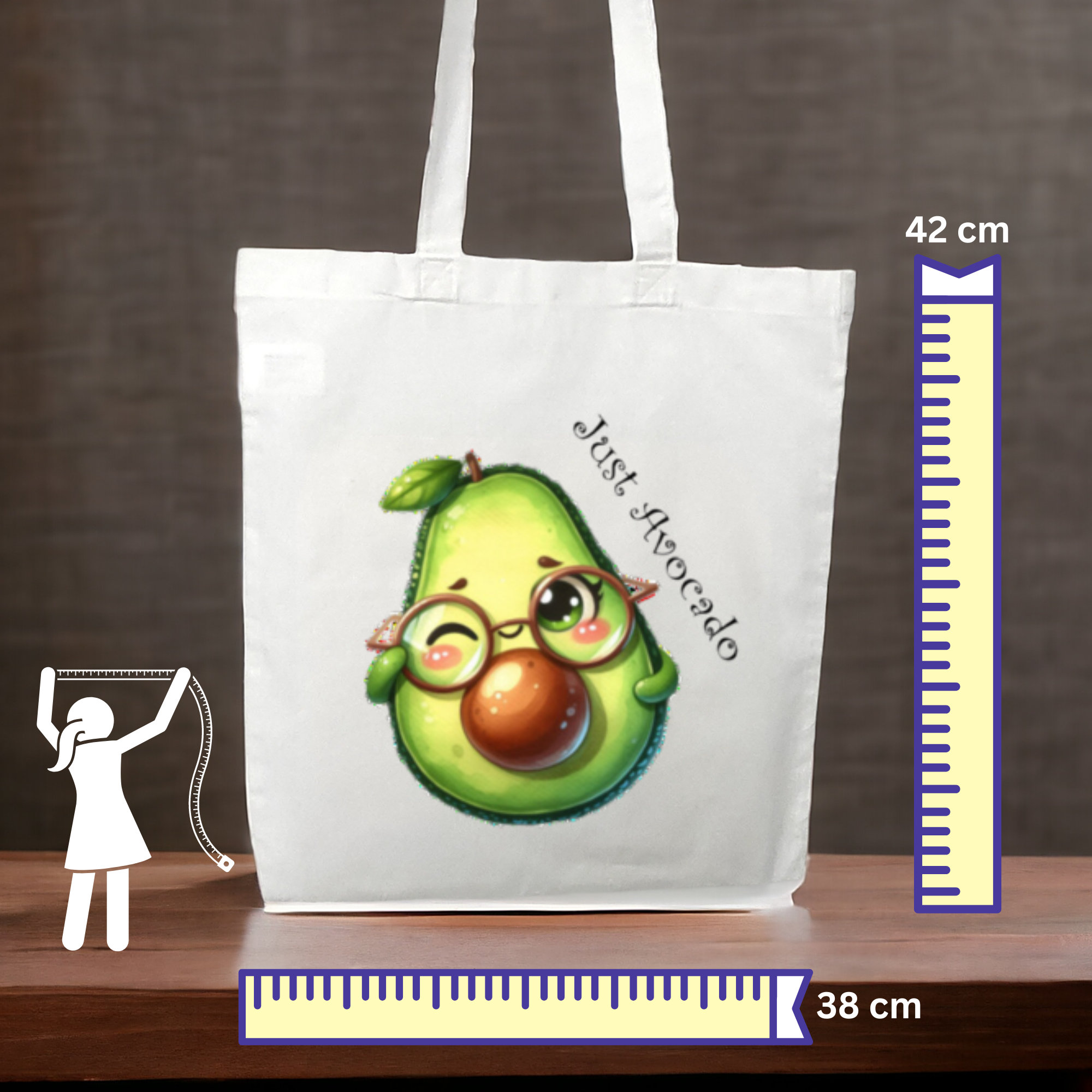 Stofftasche, Stoffbeutel, "Avocado", Einkaufstasche, Tasche, Geschenk zum Geburtstag, in Weiß oder Beige  #STSUB