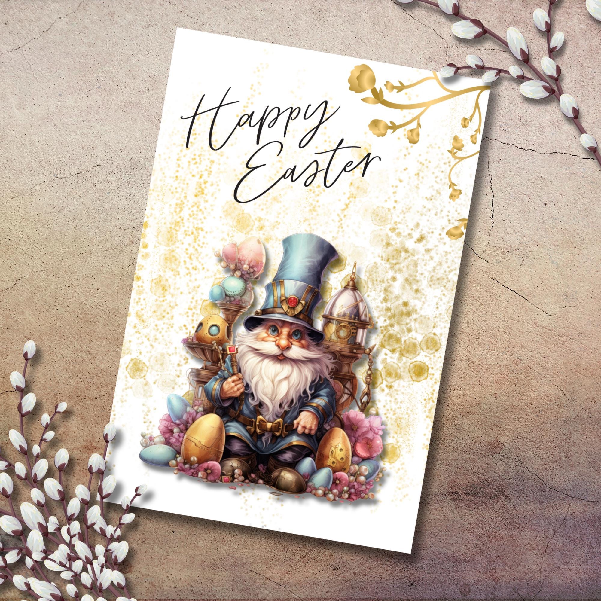 Karte zu Ostern, Postkarte, Glückwunschkarte, Grußkarte, Geschenkkarte auf DIN A6 Karte mit Glanzoberfläche #PHO