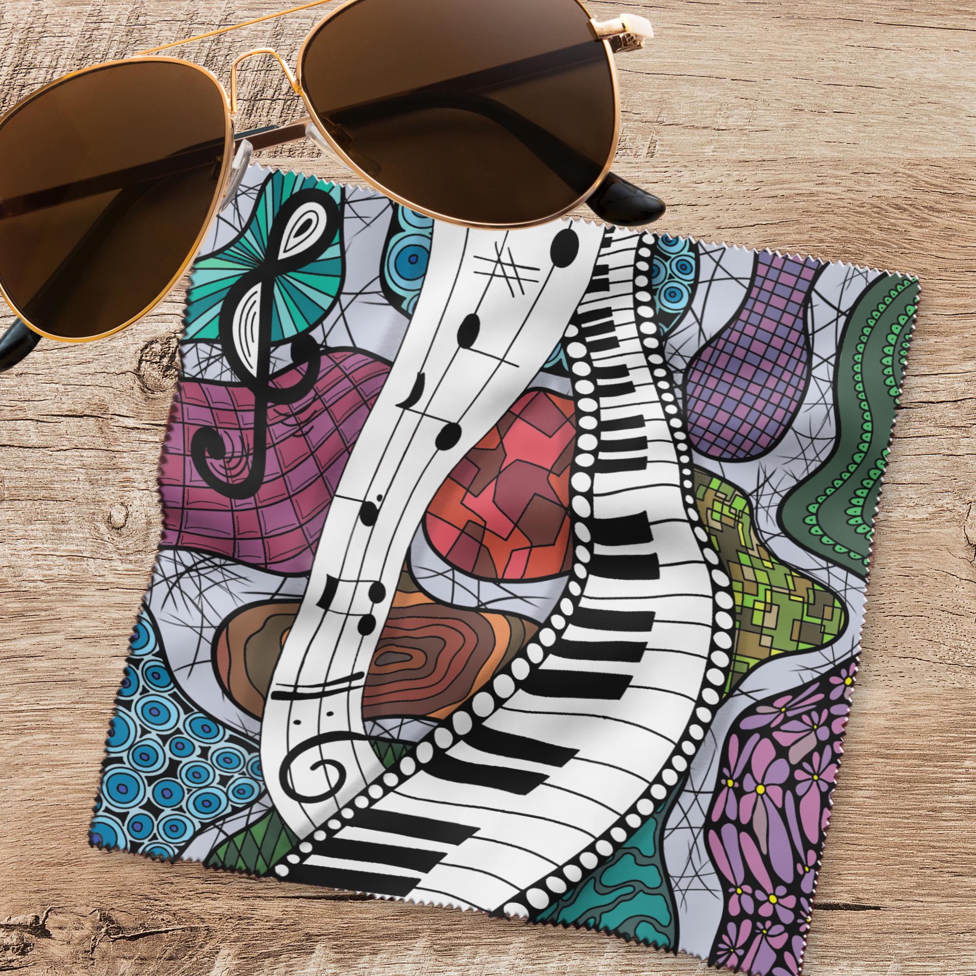 Brillenputztuch Musik Klavier bedrucktes Mikrofasertuch für Sonnenbrille Display Handy Geschenk Musiker Mitbringsel Musiklehrer #MC11YK