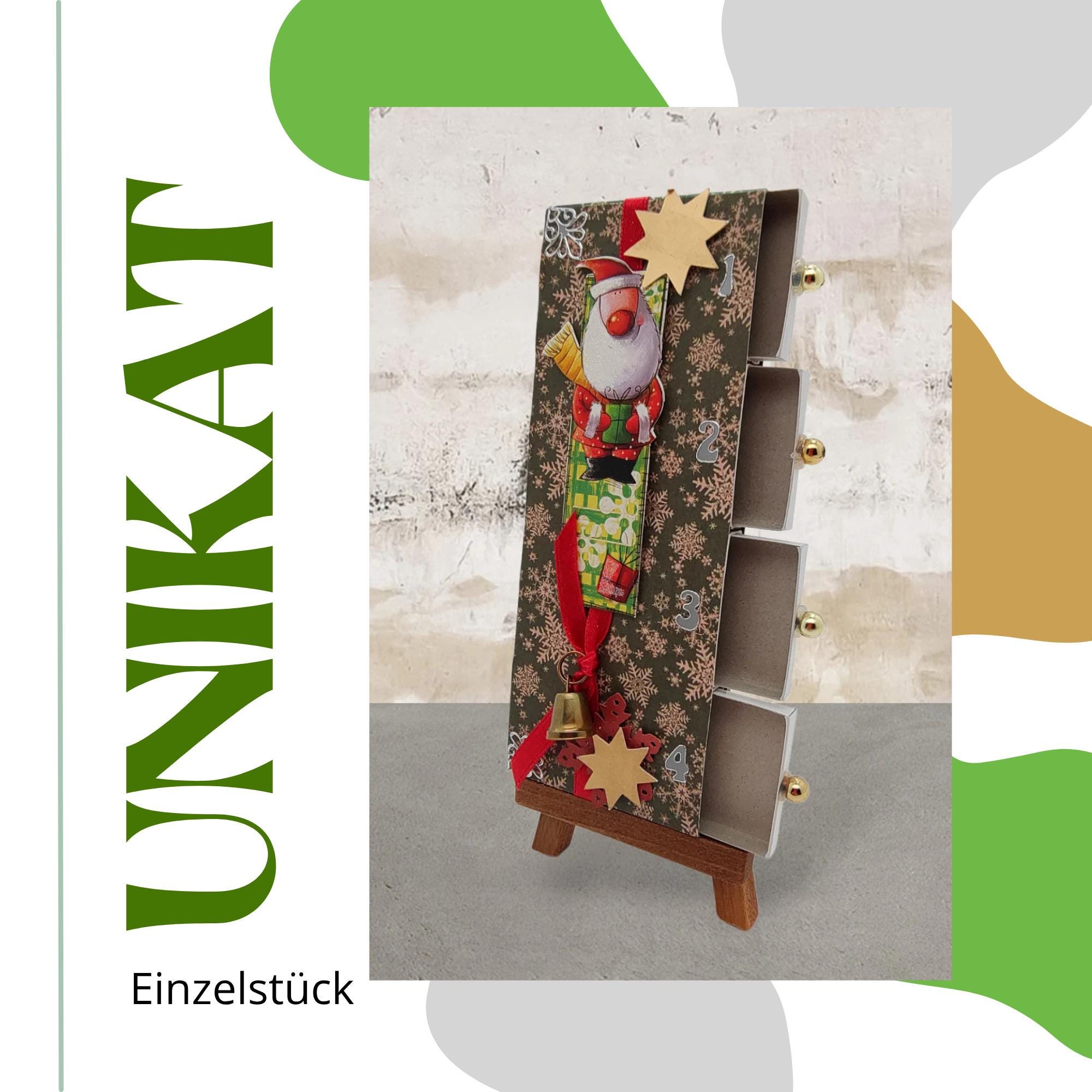 Adventskalender zum Befüllen aus 4 Streichholzschachteln Upcycling kleine Adventsgeschenke Geldgeschenk Weihnachten Mitbringsel #613960918