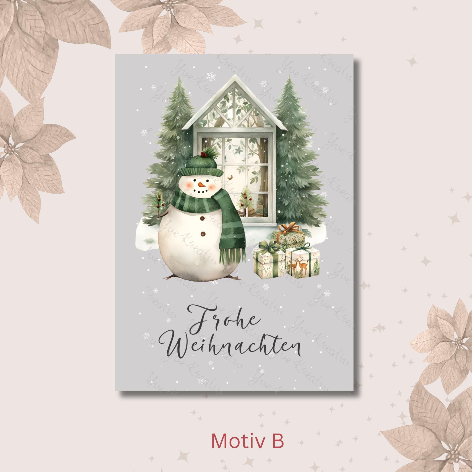Weihnachtskarte, 2 Kartenmotive zur Auswahl, Postkarte, Grußkarte, Geschenkkarte, Weihnachtsgruß  #PHO