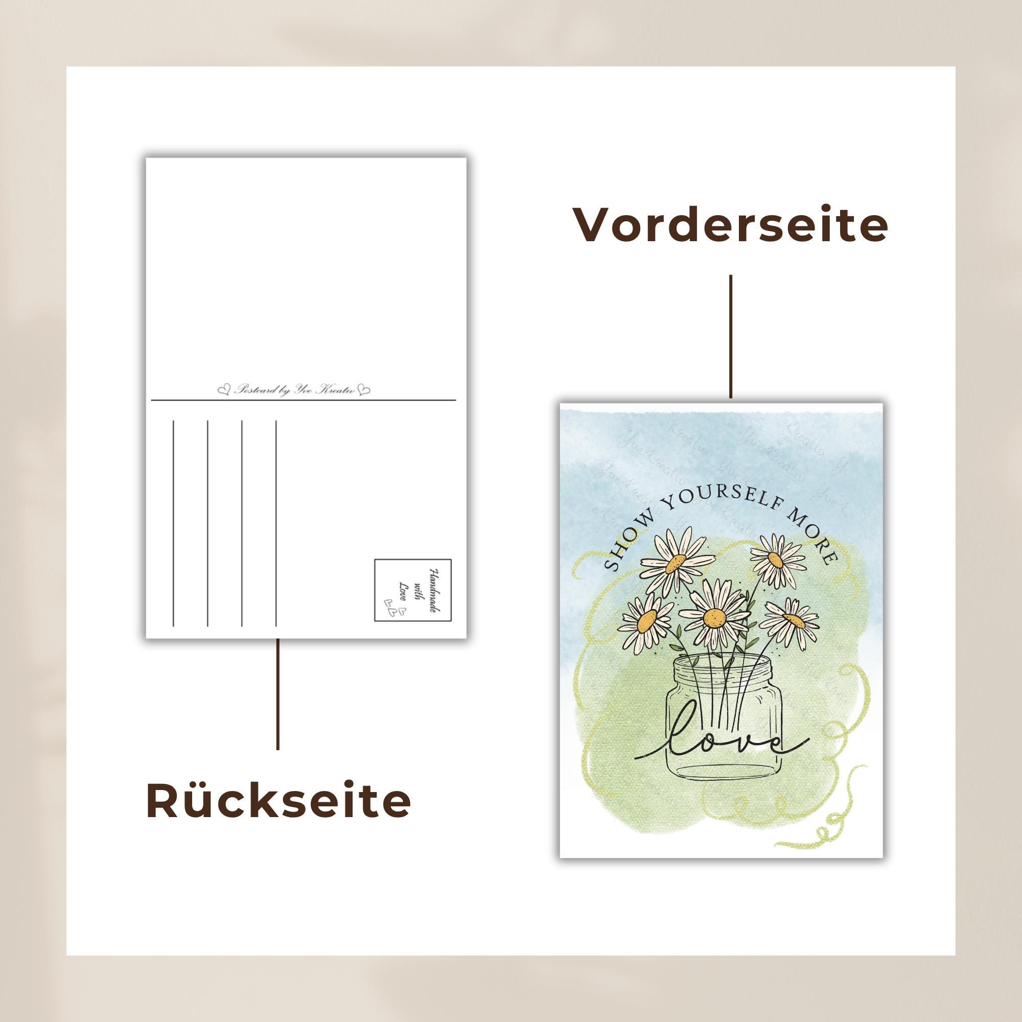 Postkarte Gänseblümchen Grußkarte Karte Geburtstag Motivation Aufmunterung Mitbringsel Freundin #PLS Postkarte Gänseblümchen Grußkarte Karte Geburtstag Motivation Aufmunterung Mitbringsel Freundin #PLS