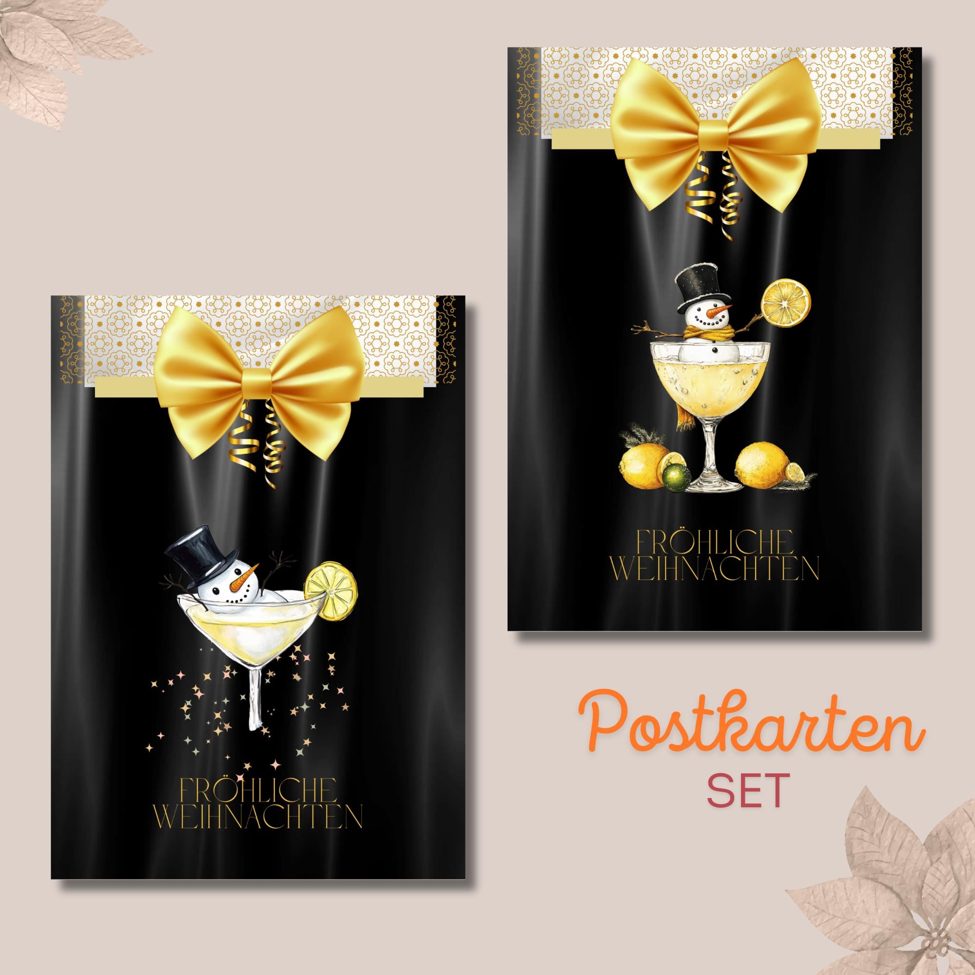Weihnachtskarte, 2 Kartenmotive zur Auswahl, Postkarte, Grußkarte, Geschenkkarte, Weihnachtsgruß  #PHO
