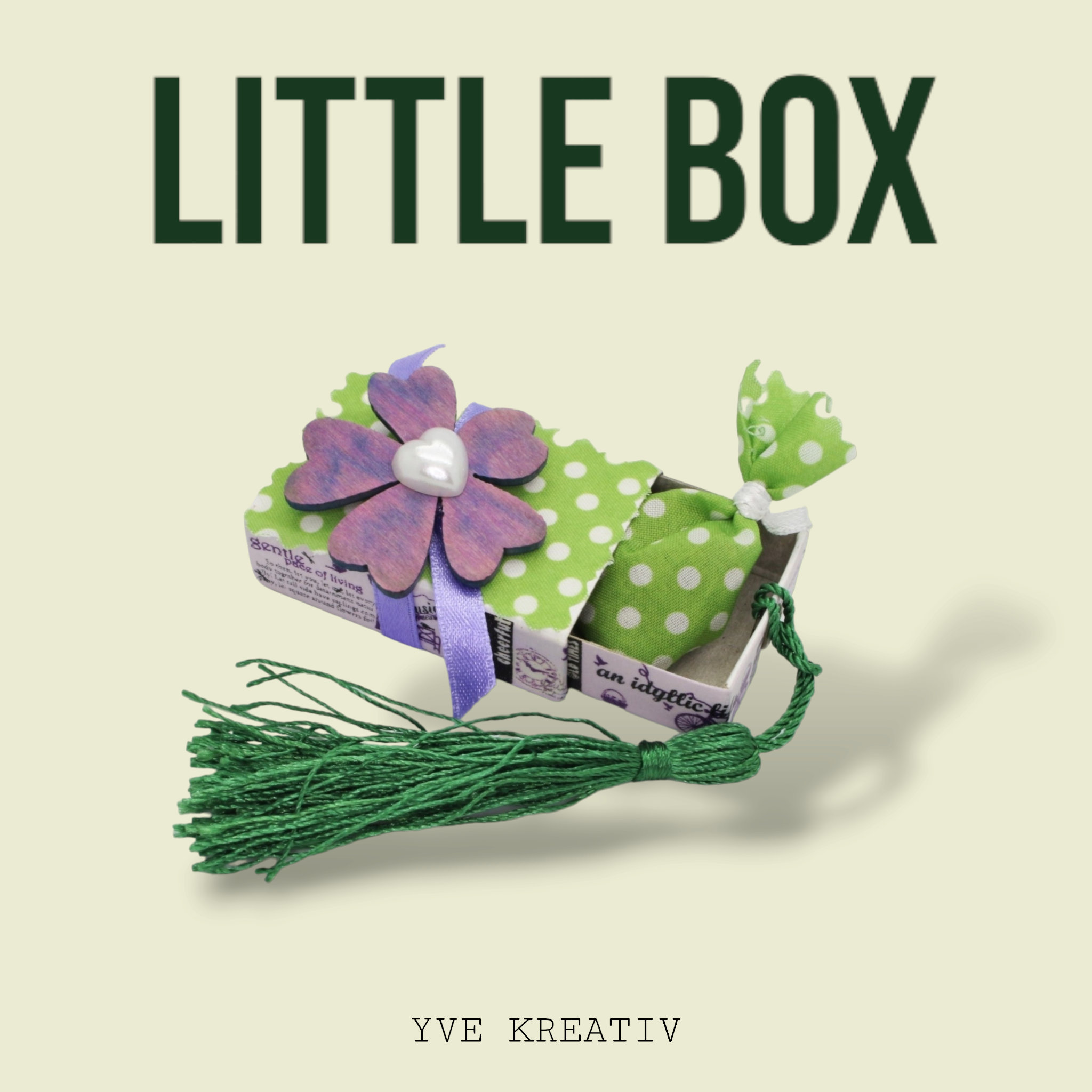 Kleine Schachtel mit Lavendel, verzierte Streichholzschachtel als originelle Geschenkverpackung für Geld, Gutscheine und mehr