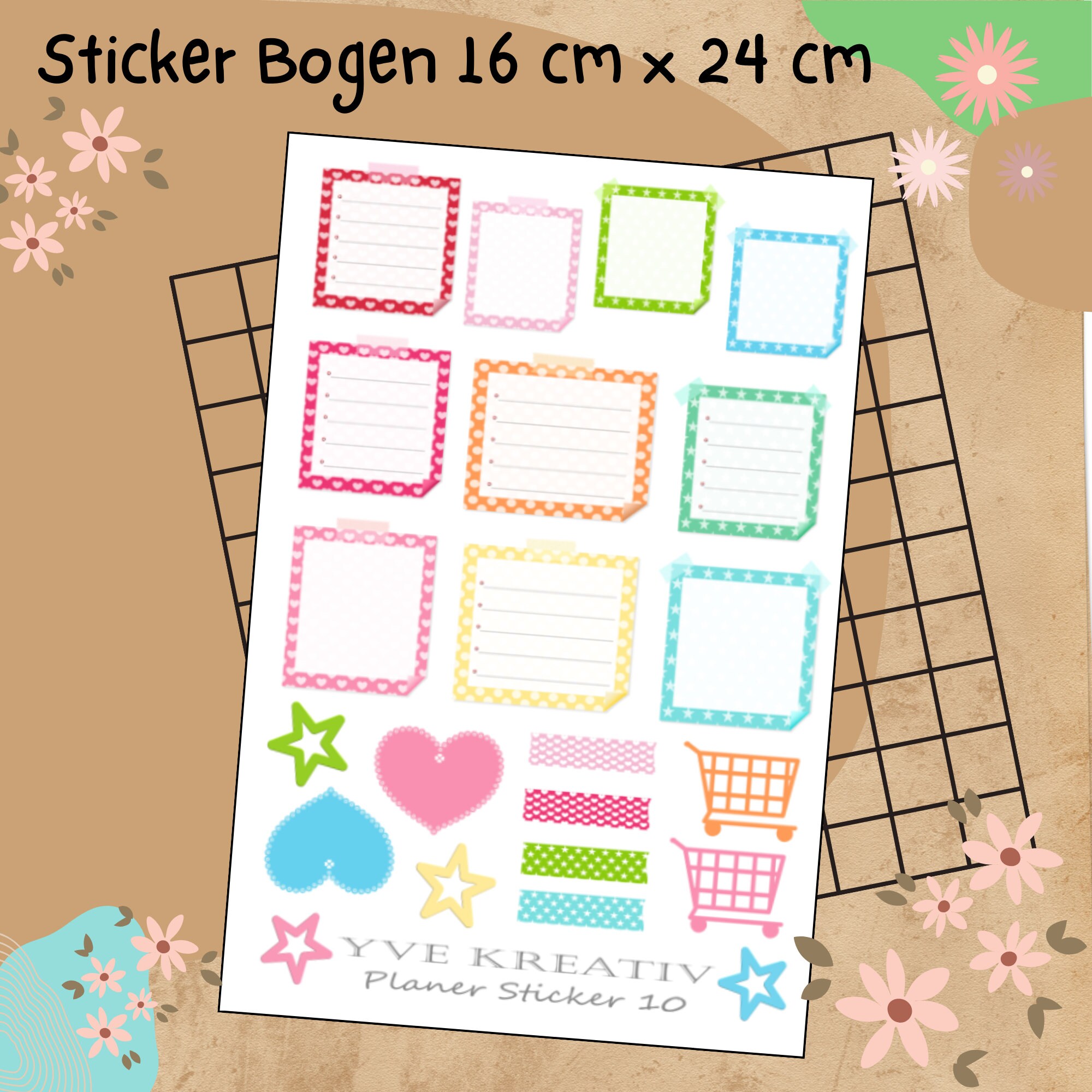 Sticker Planer | über 20 Aufkleber Sticker Bogen Set Stickerbogen  -  Wochenplaner Kalender Bullet Journaling  #SBA5