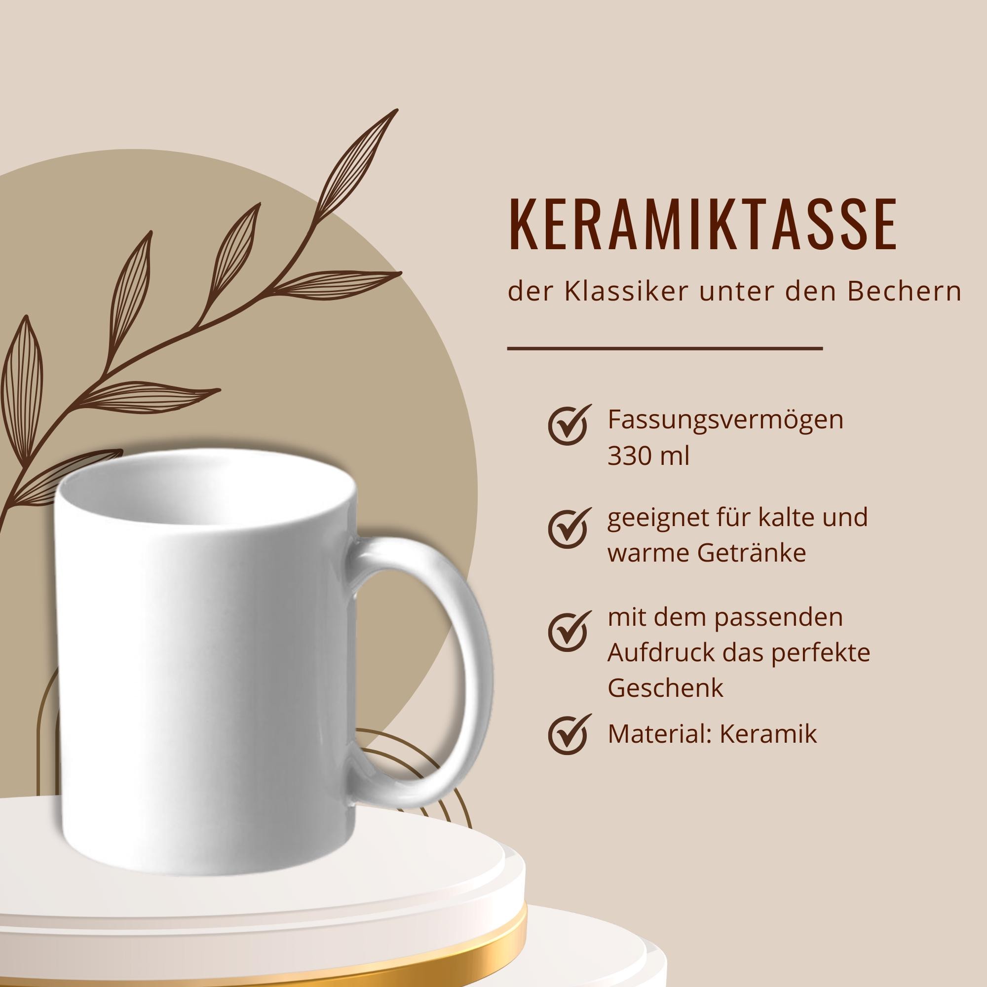 Keramiktasse 330 ml Kaffeetasse Tasse Becher handbedruckt Geschenk für Hundefans Perfekt zum Geburtstag oder Muttertag #TASU
