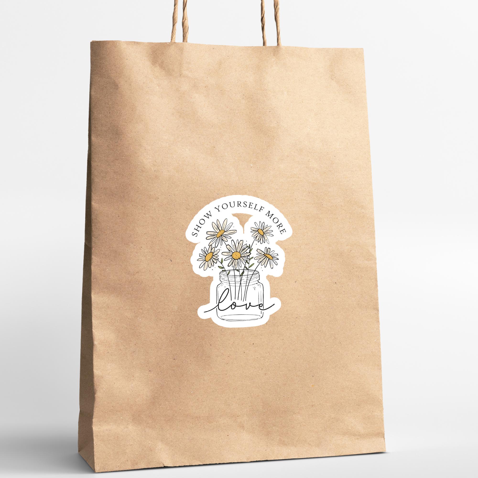 Kofferaufkleber, Geschenkaufkleber, Aufkleber Motivation, großer Blumen Sticker I zur Auswahl in Weiß oder Transparent  #SEG8