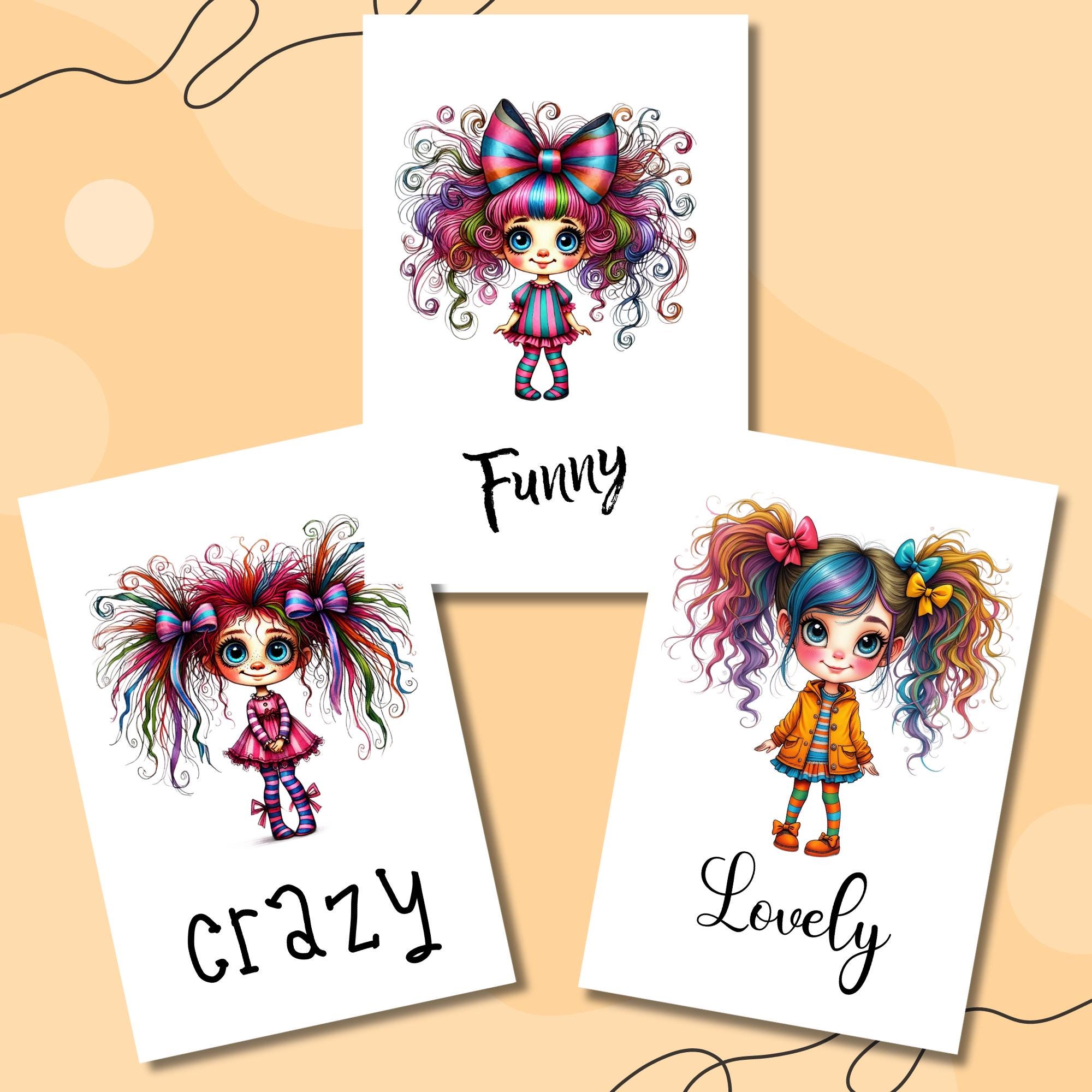 Postkarte, Grußkarte, Karte zum Geburtstag I Crazy, Funny, Lovely I Schrullige witzige Mädchen, Beste Freundin  #PHO