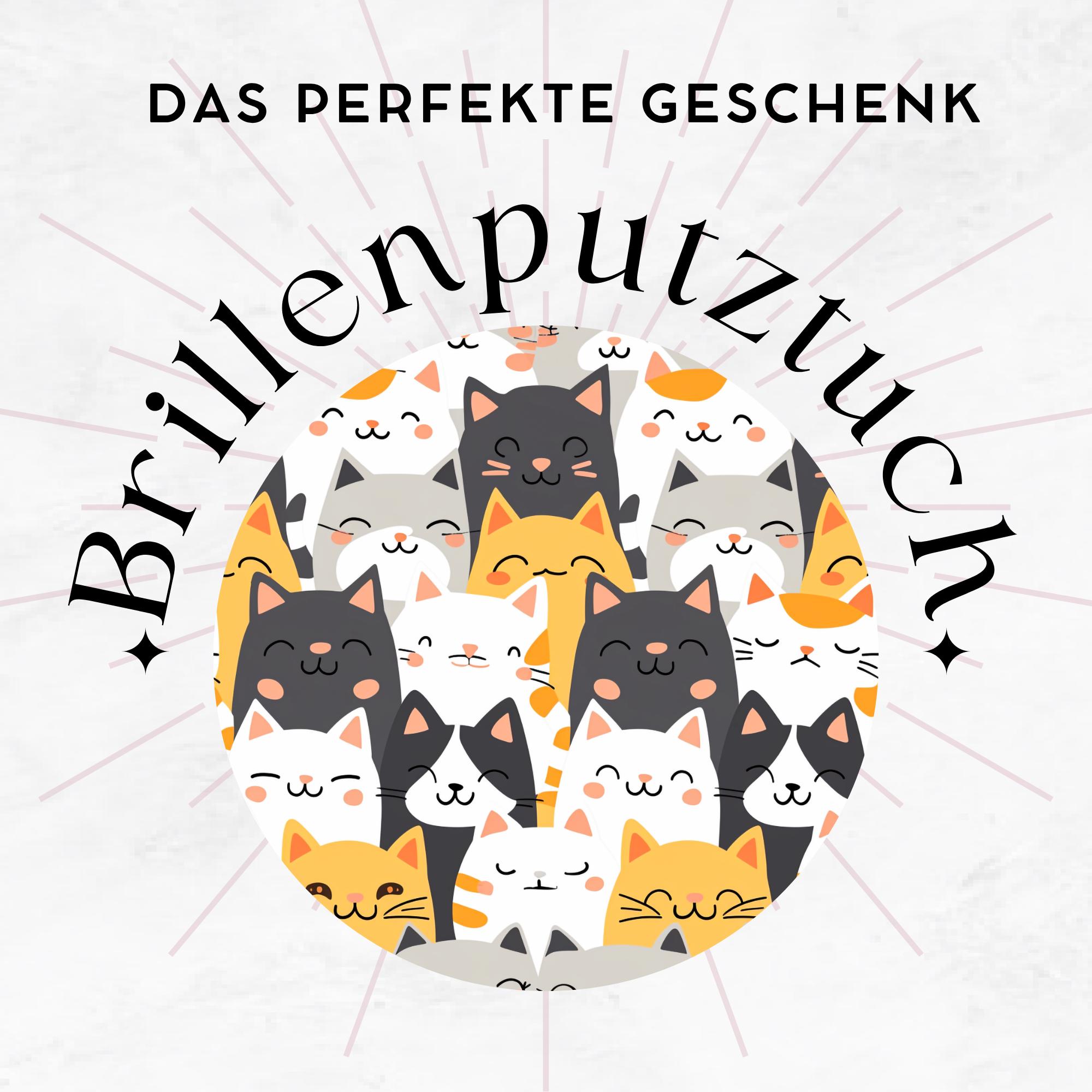 Brillenputztuch Katzen Geschenk Freundin Mitbringsel Katzenmama bedrucktes Mikrofasertuch für Sonnenbrille Brillentuch für Displays #TI153
