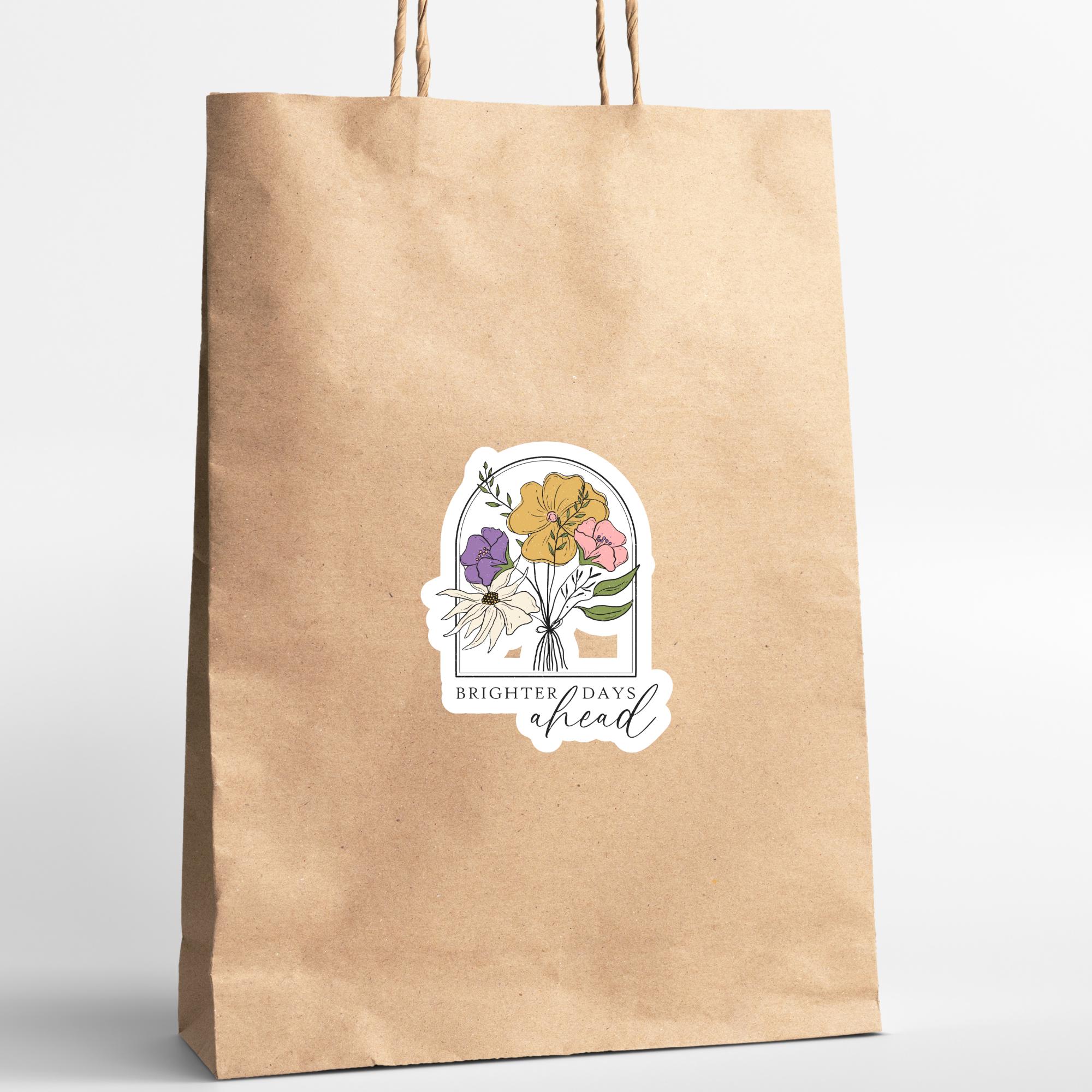 Kofferaufkleber, Geschenkaufkleber, Aufkleber Motivation, großer Blumen Sticker I zur Auswahl in Weiß oder Transparent  #SEG8