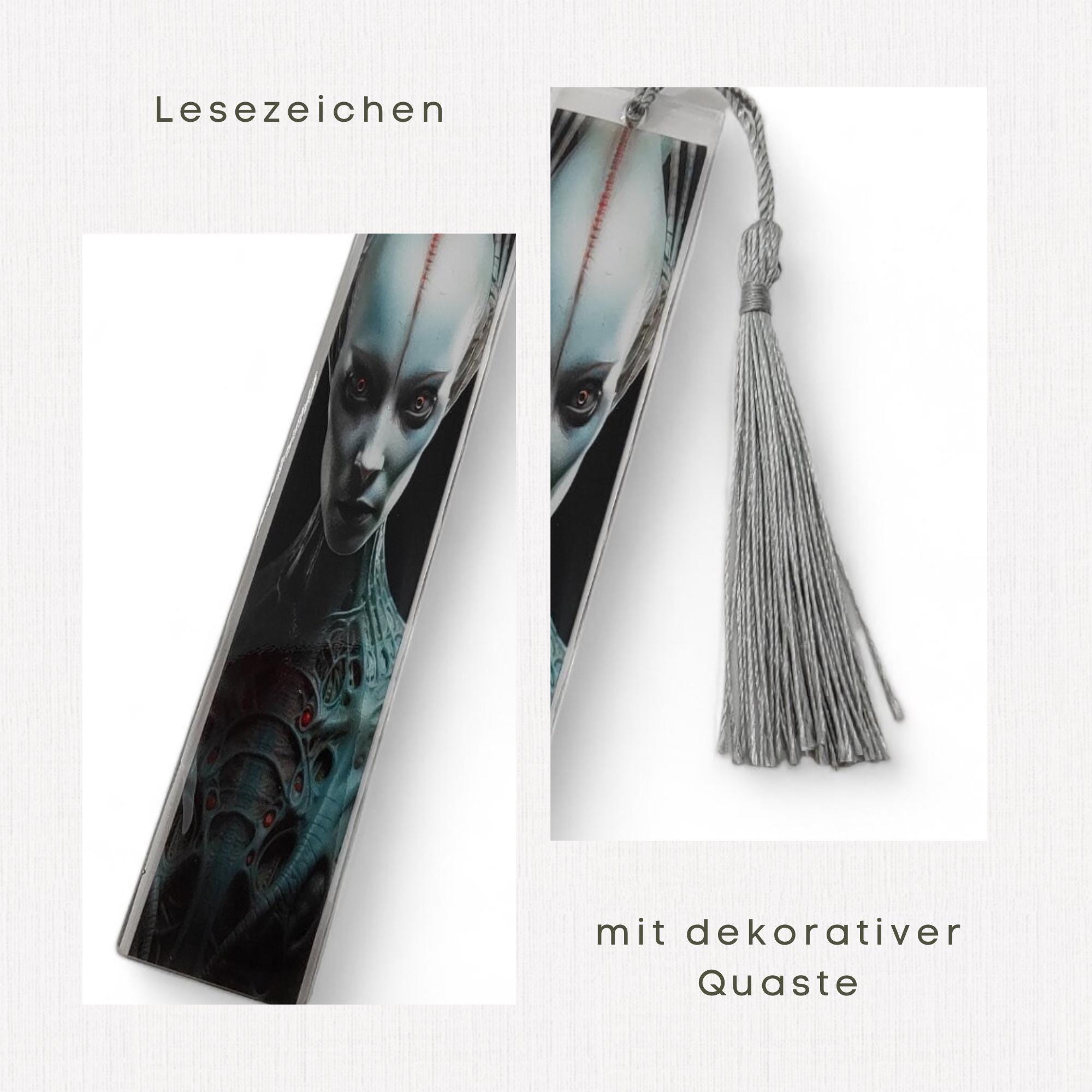Lesezeichen aus Epoxidharz Motiv Außerirdische Geschenk Geburtstag Mitbringsel zum Buchgeschenk Geschenkidee Buchzeichen transparent #LEEPOX