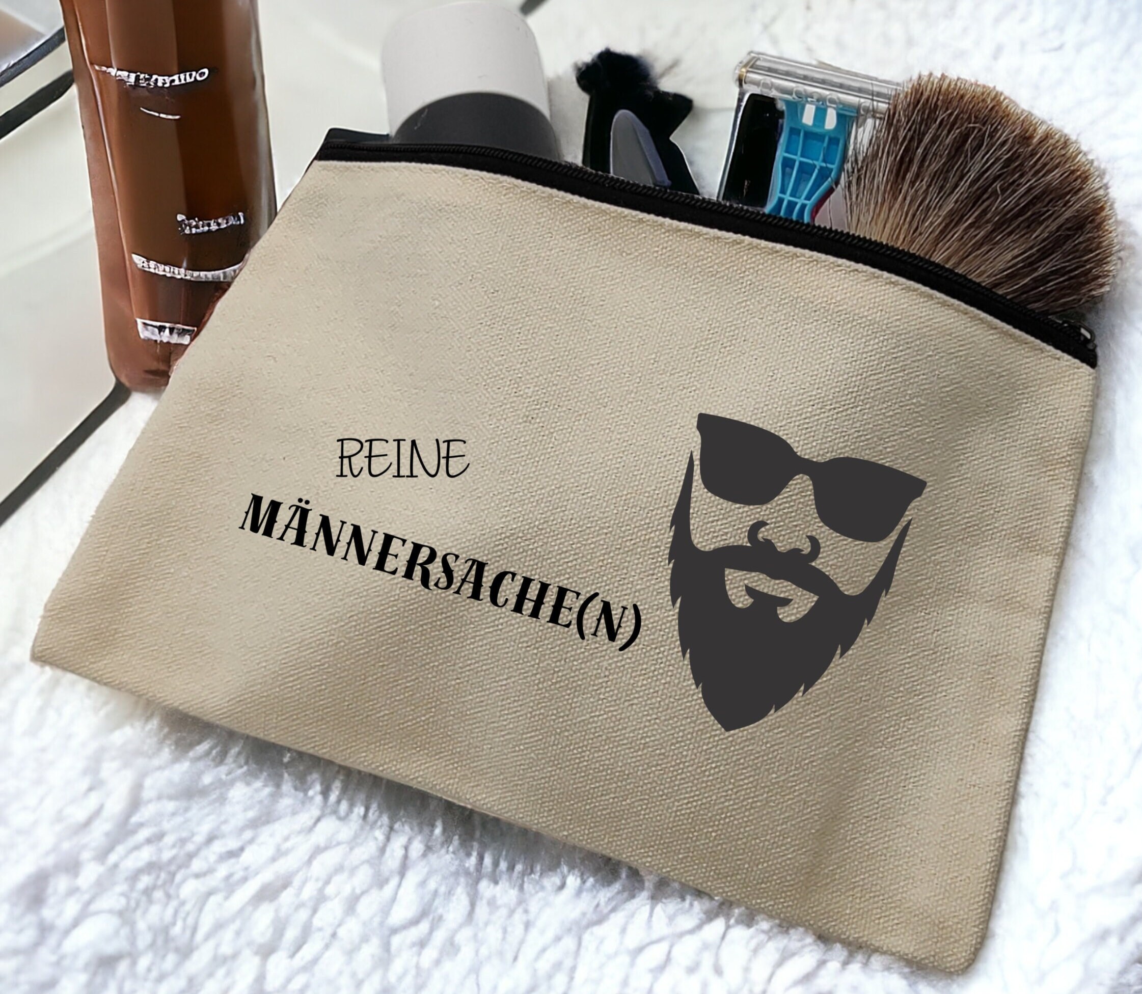 Kosmetiktasche, Federmäppchen, Mäppchen, kleiner Stoffbeutel mit Reißverschluss, Geschenk zum Vatertag  #FMBAUB