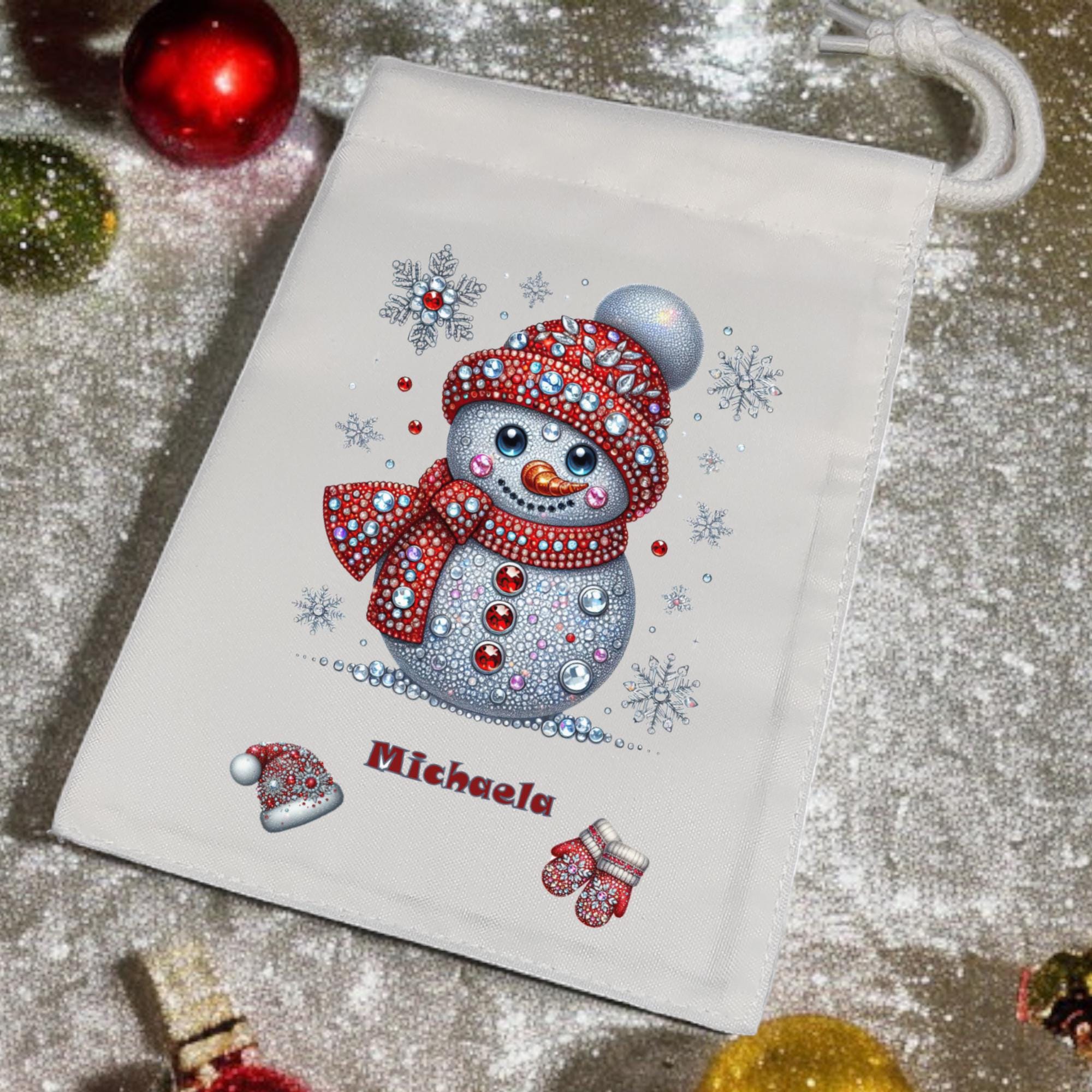 Geschenksäckchen personalisiert mit Namen, Weihnachtsgeschenkbeutel, Stoffsäckchen, Stofftasche, Stoffbeutel, Geschenkverpackung  #GSSUB