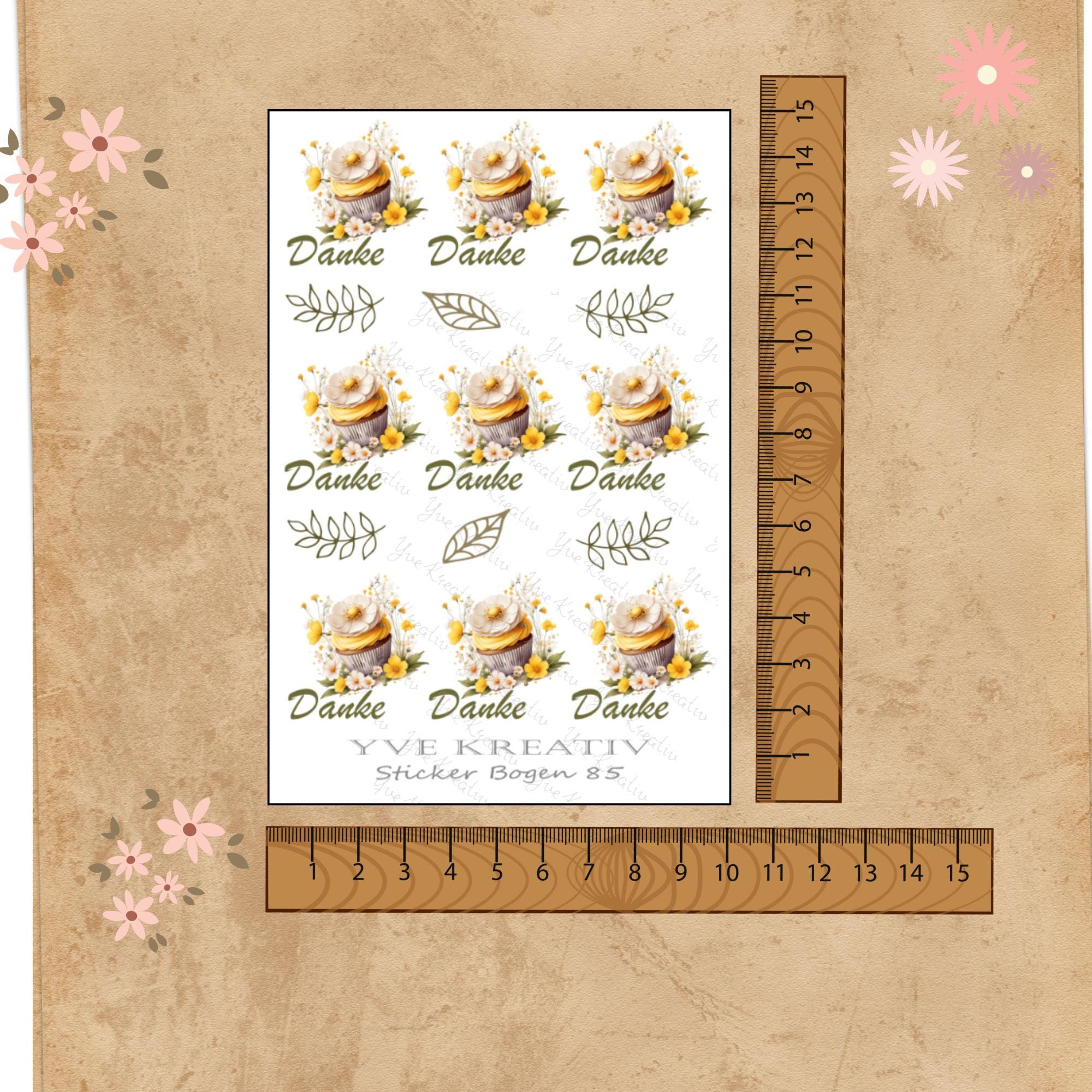 Aufkleber Danke Cupcake Sommer Sticker Bogen Muffin Stickerbogen 3 Bögen zur Auswahl in Weiß - Transparent - Matt - Glanz #SBA6 Aufkleber Danke Cupcake Sommer Sticker Bogen Muffin Stickerbogen 3 Bögen zur Auswahl in Weiß - Transparent - Matt - Glanz #SBA6