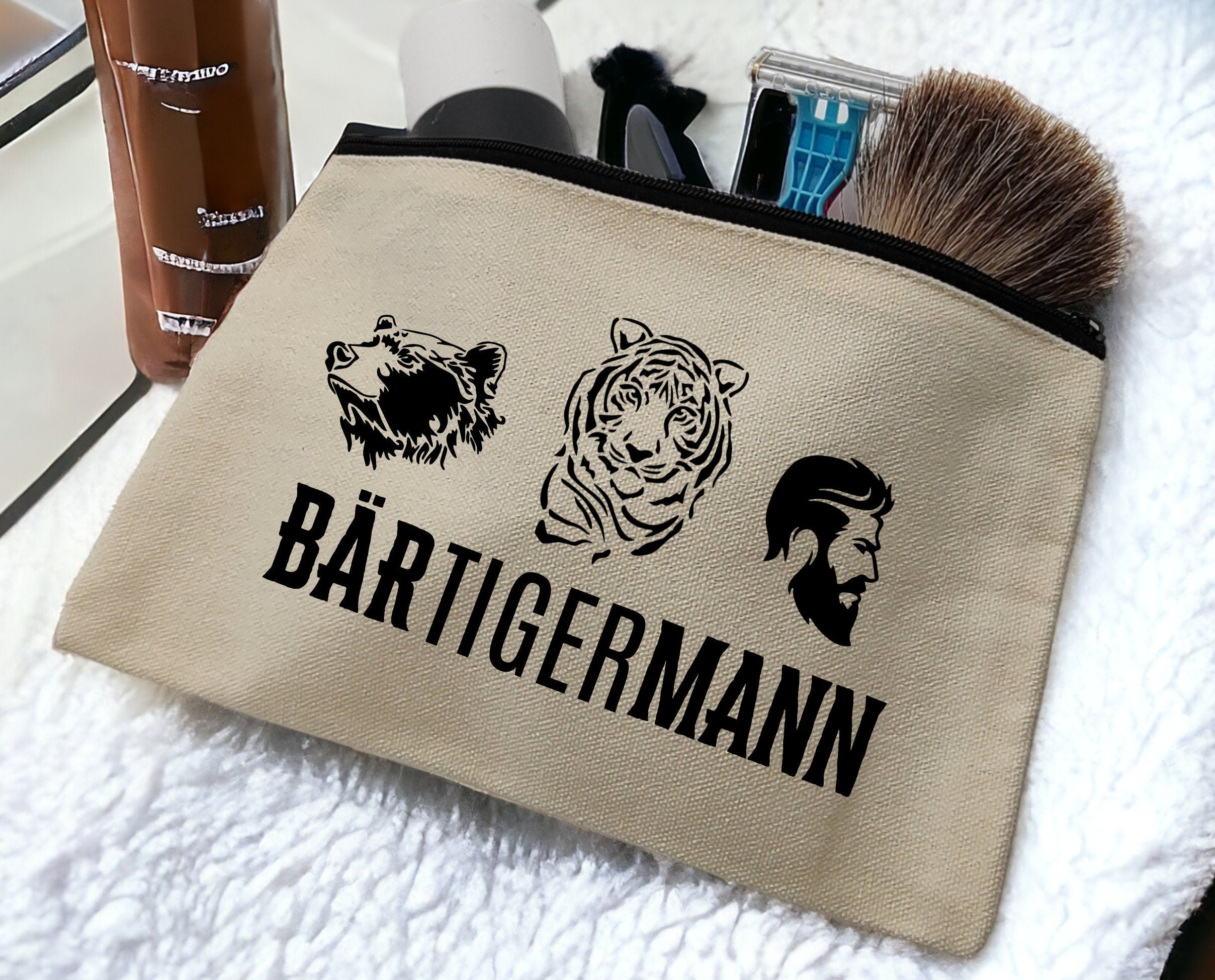 Kosmetiktasche, Federmäppchen, Mäppchen, kleiner Stoffbeutel mit Reißverschluss, Geschenk zum Vatertag  #FMBAUB