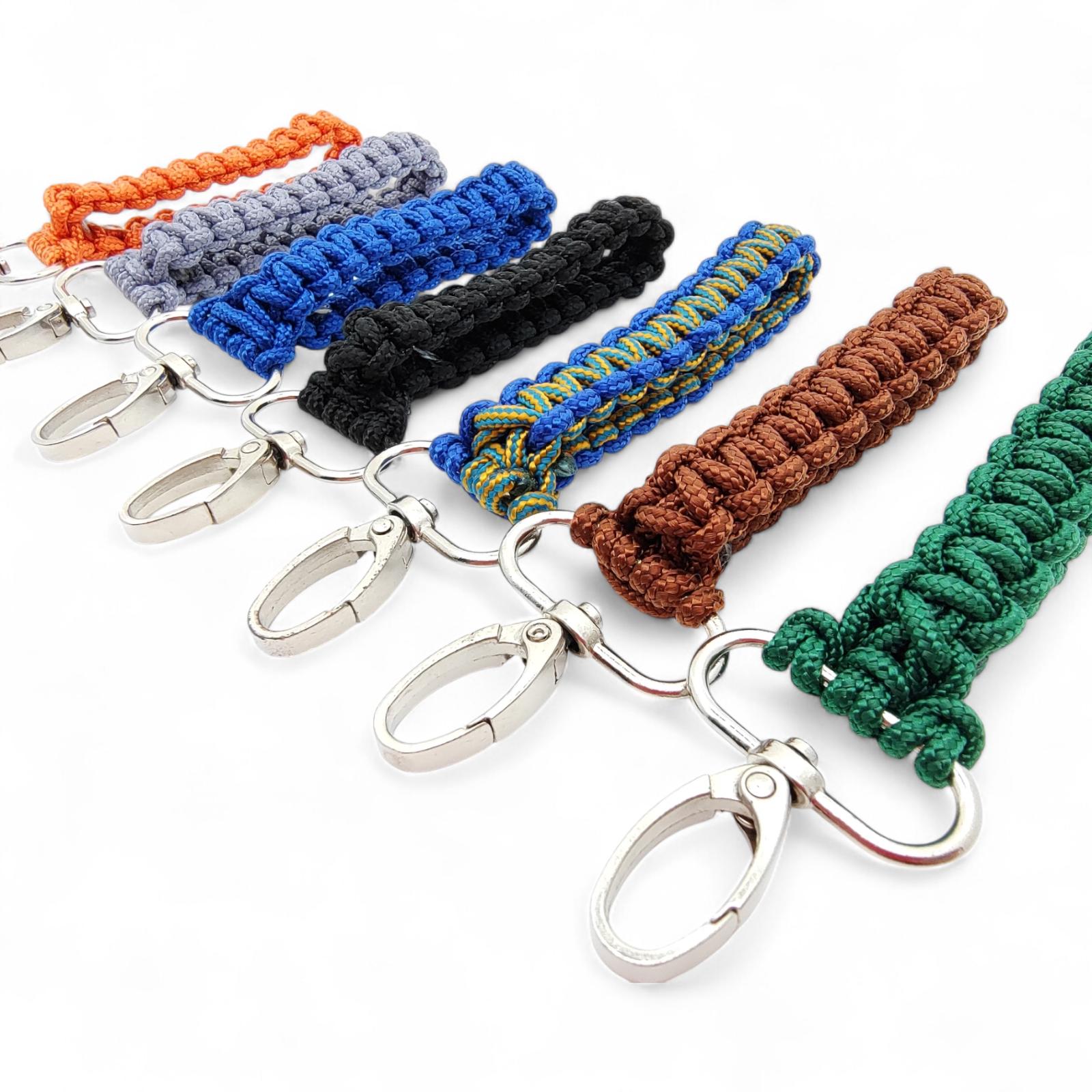 Schlüsselanhänger aus Paracord handgeflochten, Outdoor Anhänger mit Karabinerhaken- verschiedene Farben zur Auswahl  #1597344869