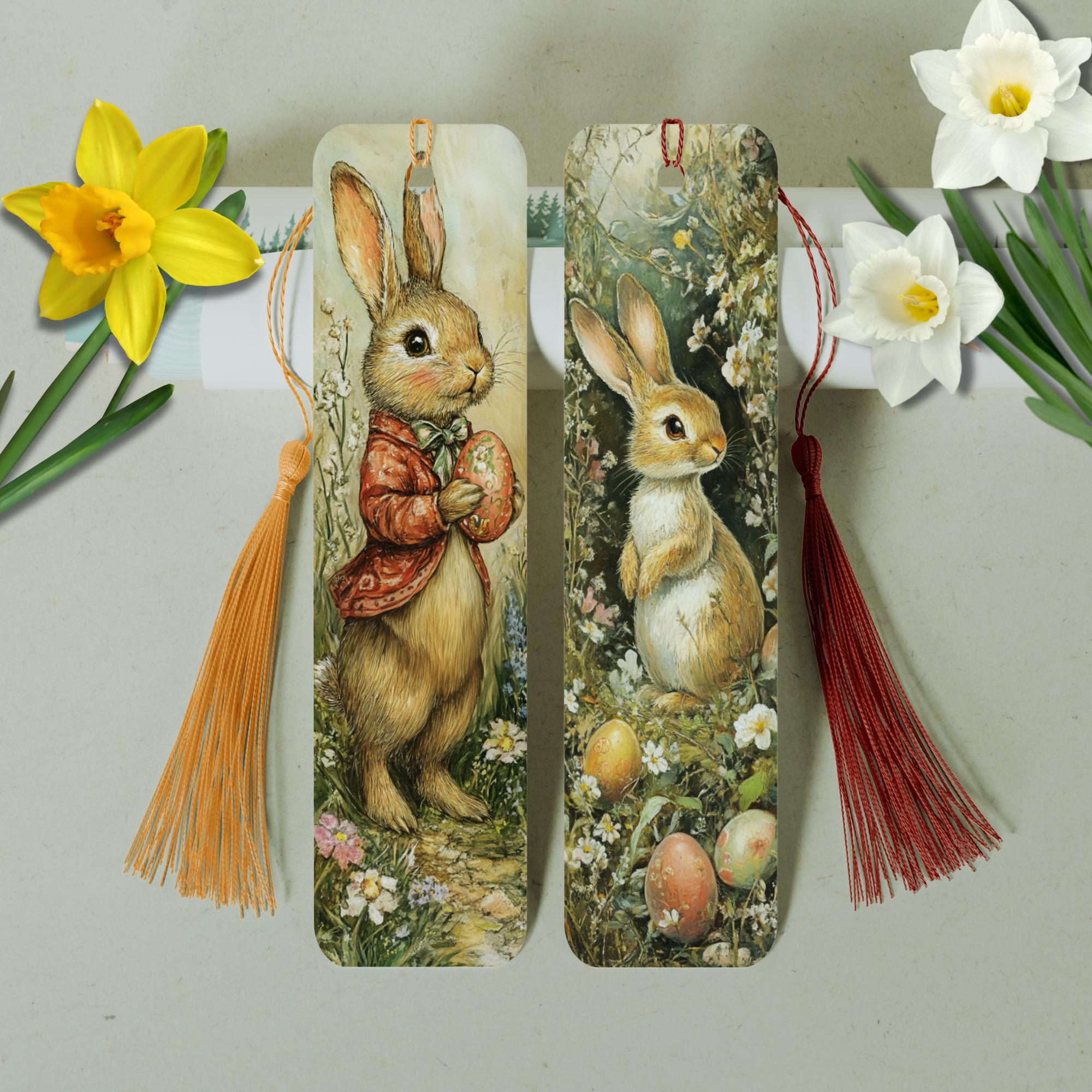 Lesezeichen aus Aluminium Geschenk zu Ostern Hase Osterhase Ostereier Bücher Bookmark - 2 Motive zur Auswahl  #LEALU