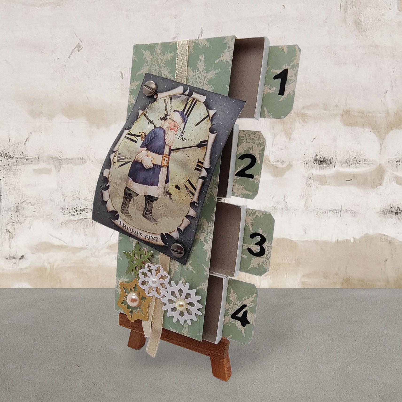 Adventskalender zum Befüllen aus 4 Streichholzschachteln  #613960956