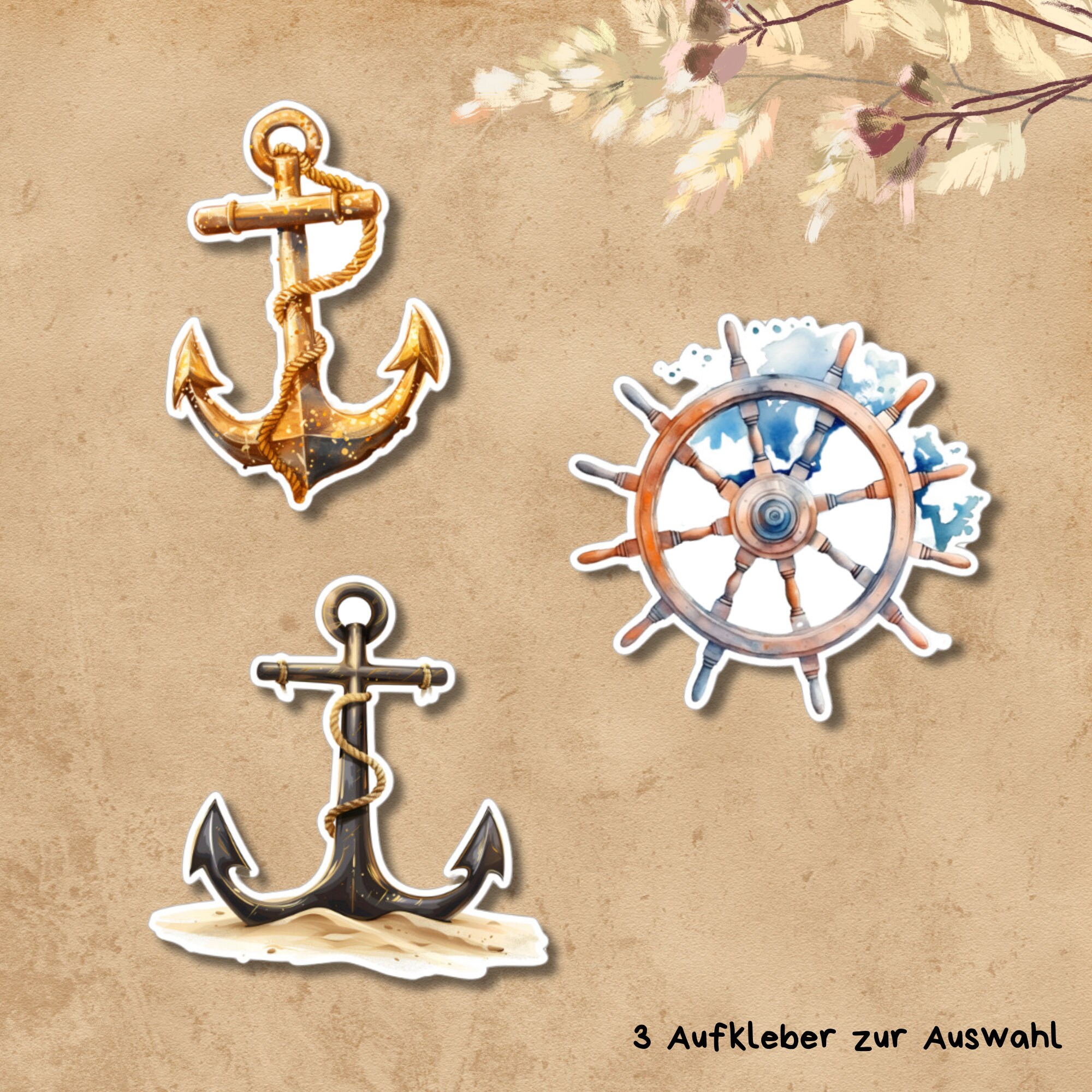 Kofferaufkleber, Aufkleber, Reiseaufkleber, Maritim Sticker, großer Koffer Sticker  -3 Aufkleber zur Auswahl in Weiß oder Transparent  #SEG8