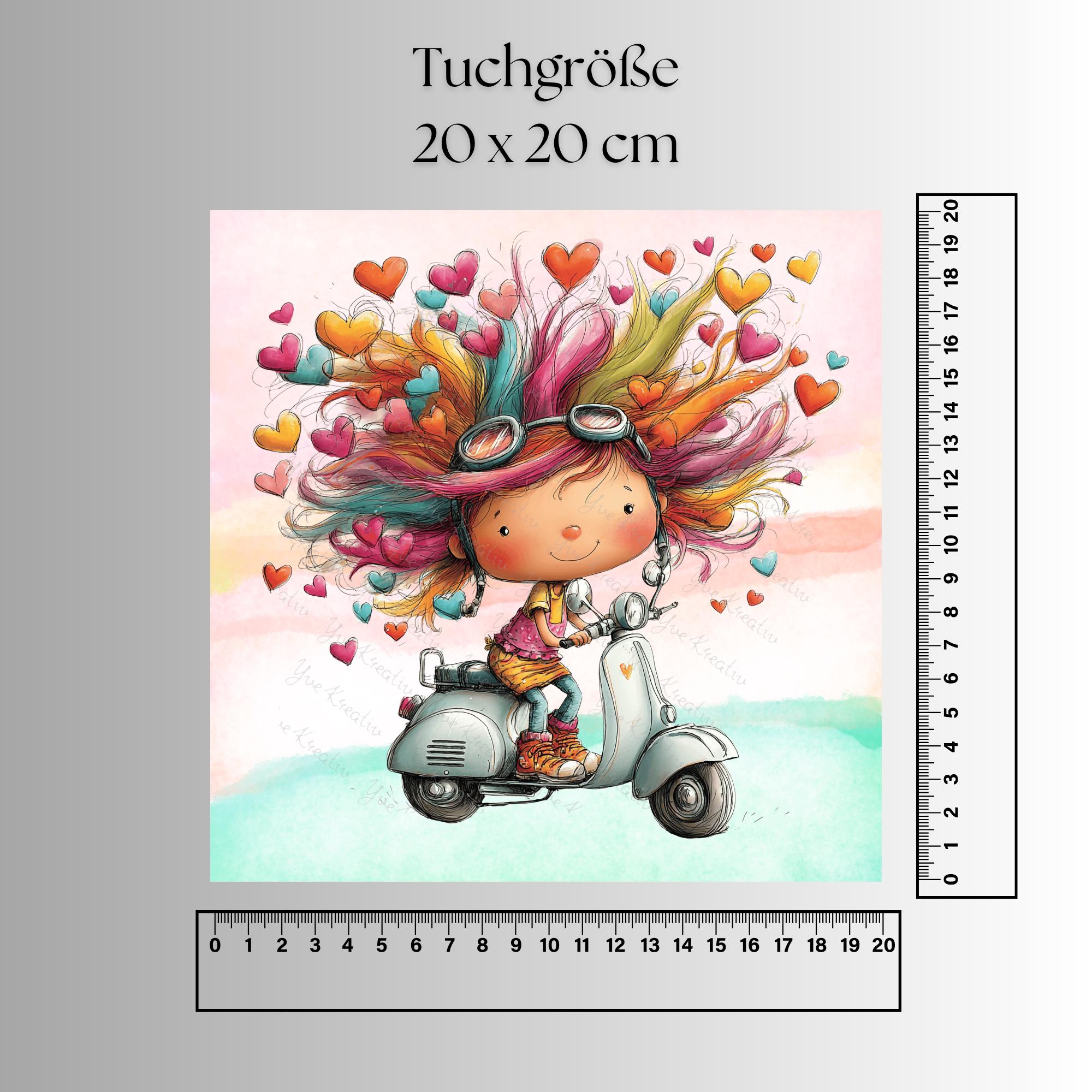 Brillenputztuch Mädchen Motorroller bedrucktes Mikrofasertuch für Brille Sonnenbrille Displays Handyputztuch Brillentuch Mikrofaser #AL88