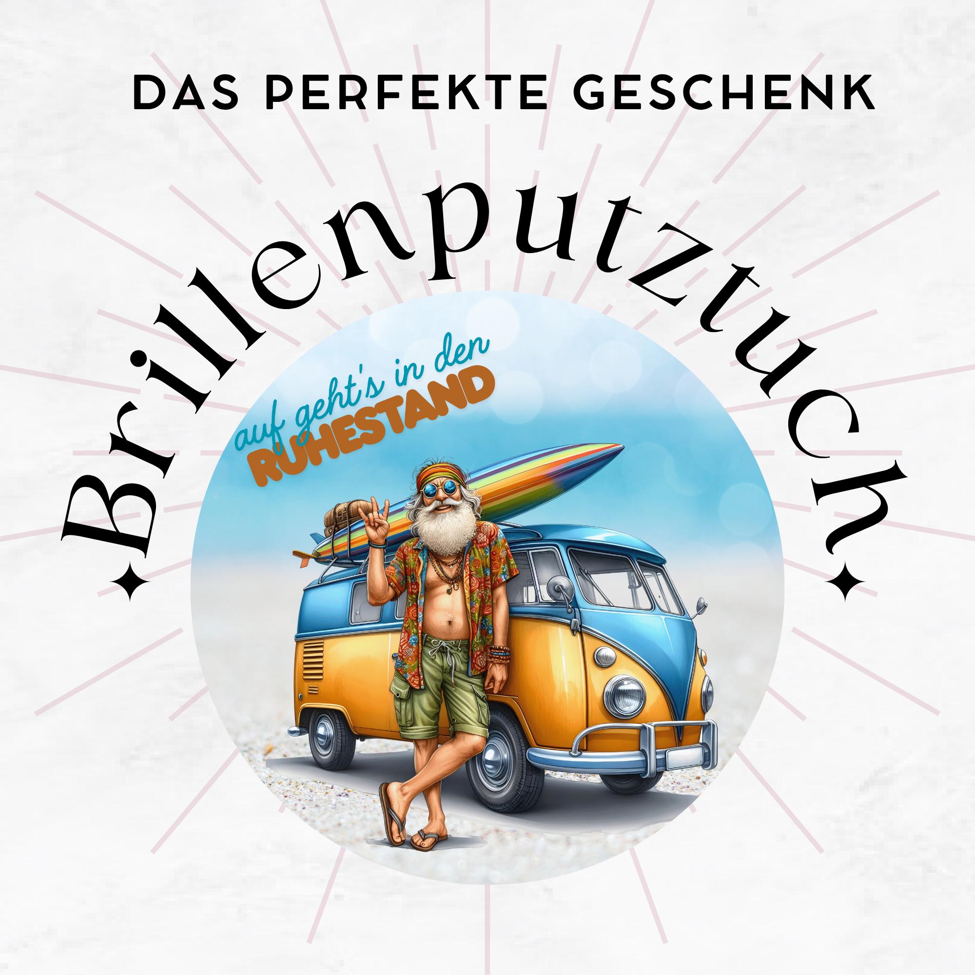 Brillenputztuch Ruhestand bedrucktes Mikrofasertuch für Brille Sonnenbrille Display Handy Geschenk zur Rente Abschied Kollege #BE13