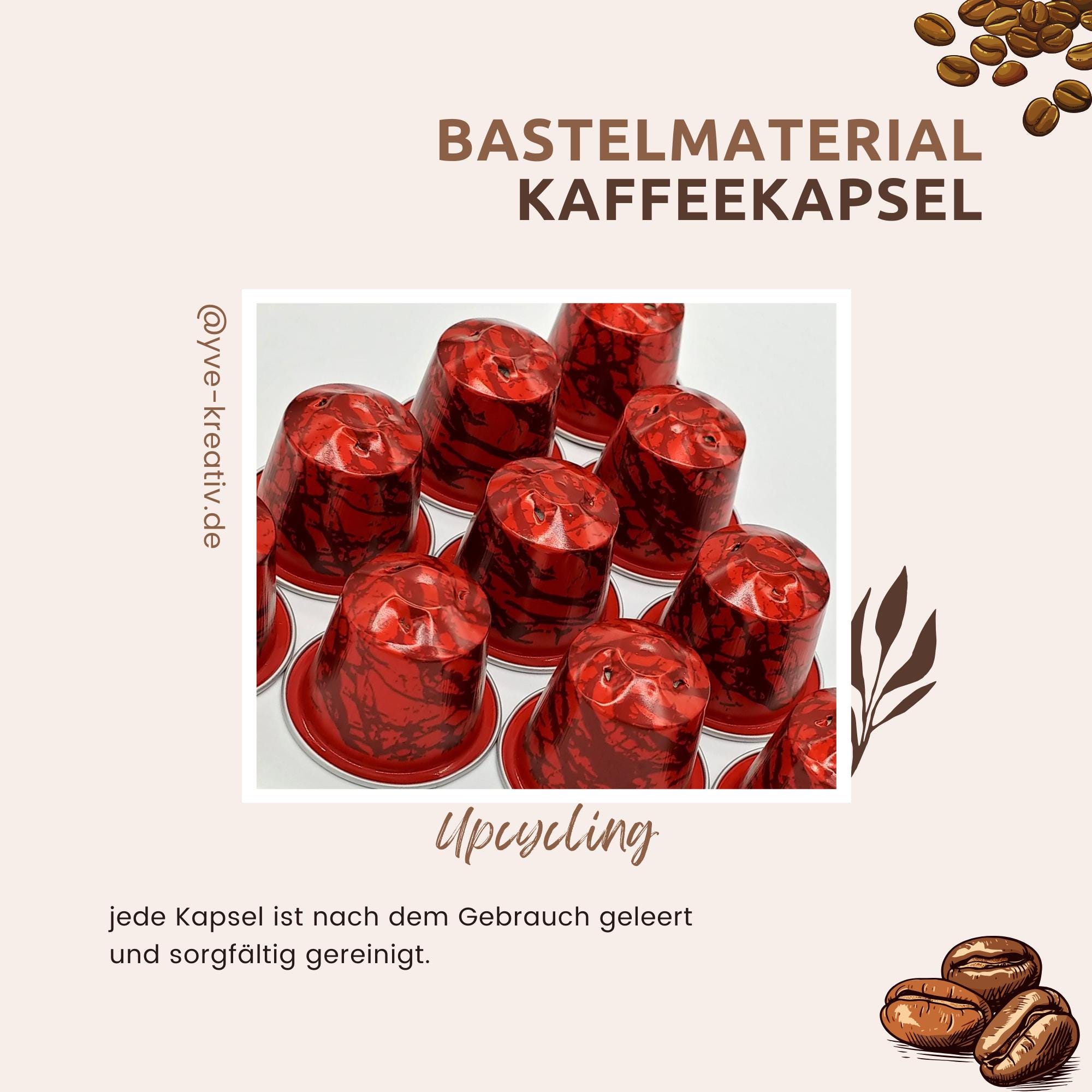 10 leere Kaffeekapseln Farbe rot "marmoriert" zum Basteln Gestalten Bastelmaterial DIY Schmuckherstellung Zubehör #KNS 10 leere Kaffeekapseln Farbe rot "marmoriert" zum Basteln Gestalten Bastelmaterial DIY Schmuckherstellung Zubehör #KNS