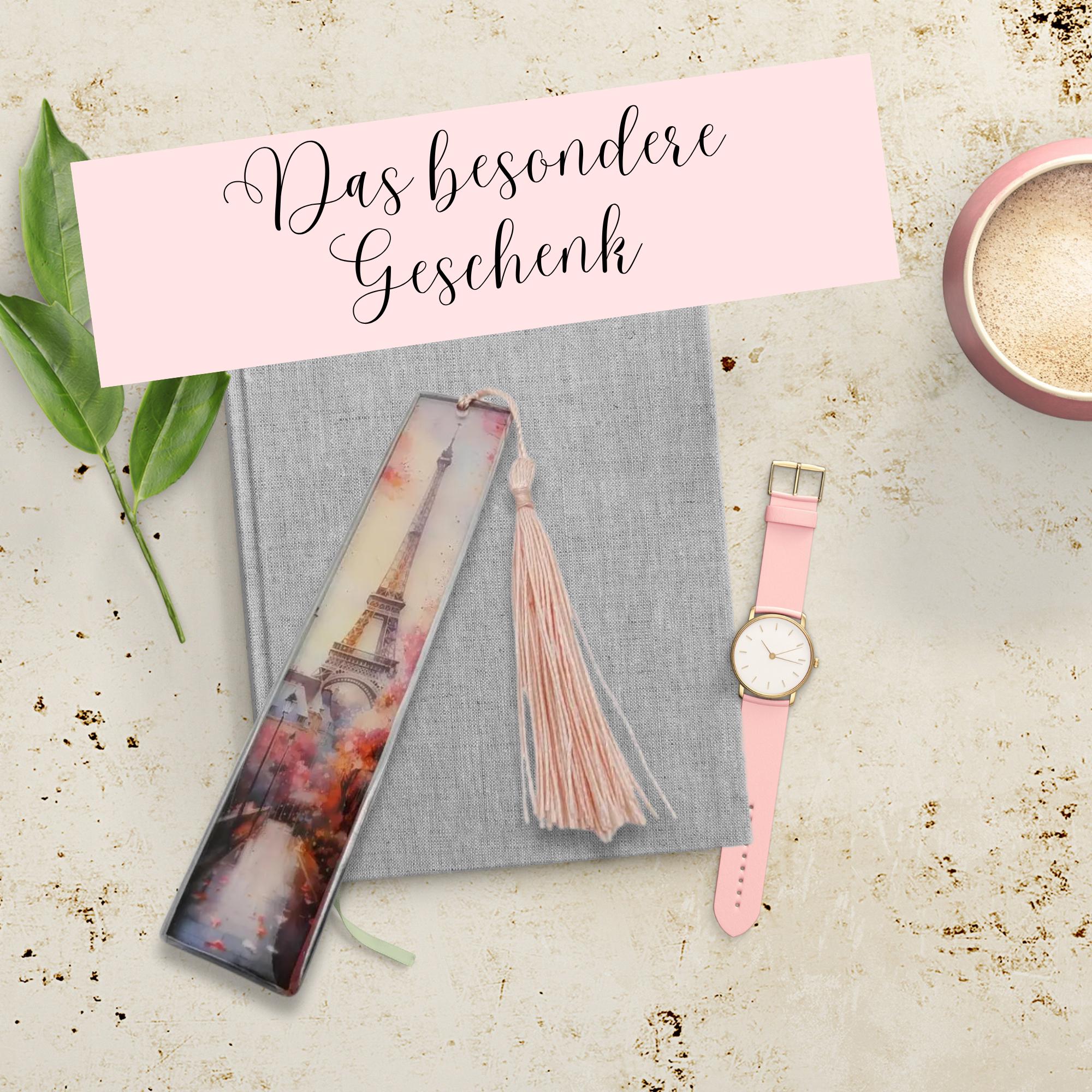 Lesezeichen aus Epoxidharz Geschenk Geburtstag Buchgeschenk Paris Bookmark Reise Gutschein Frankreich #LEEPOX