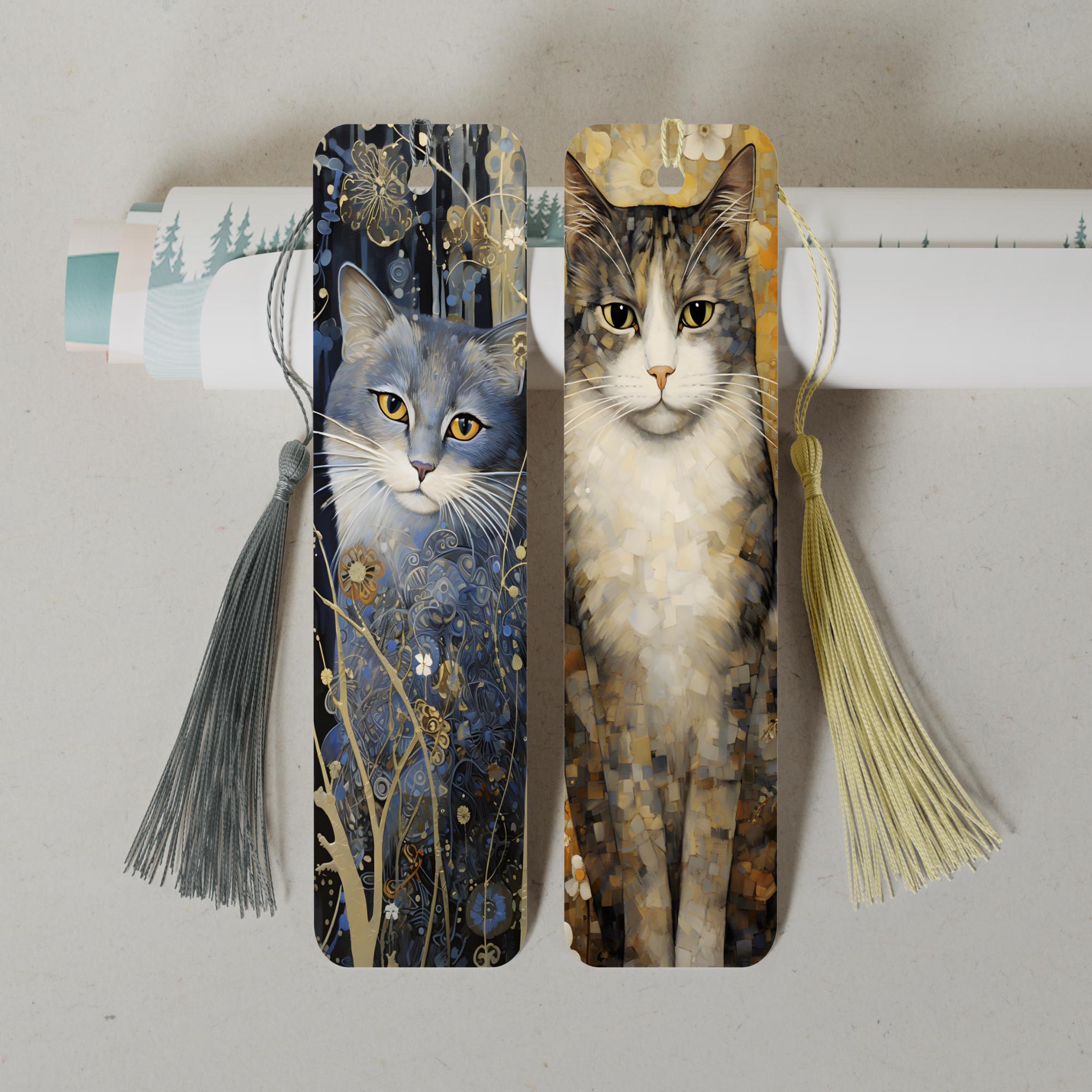 Lesezeichen aus Aluminium Geschenk zum Geburtstag Buchgeschenk "Motiv Katze" Bookmark - 2 Motive zur Auswahl  #LEALU