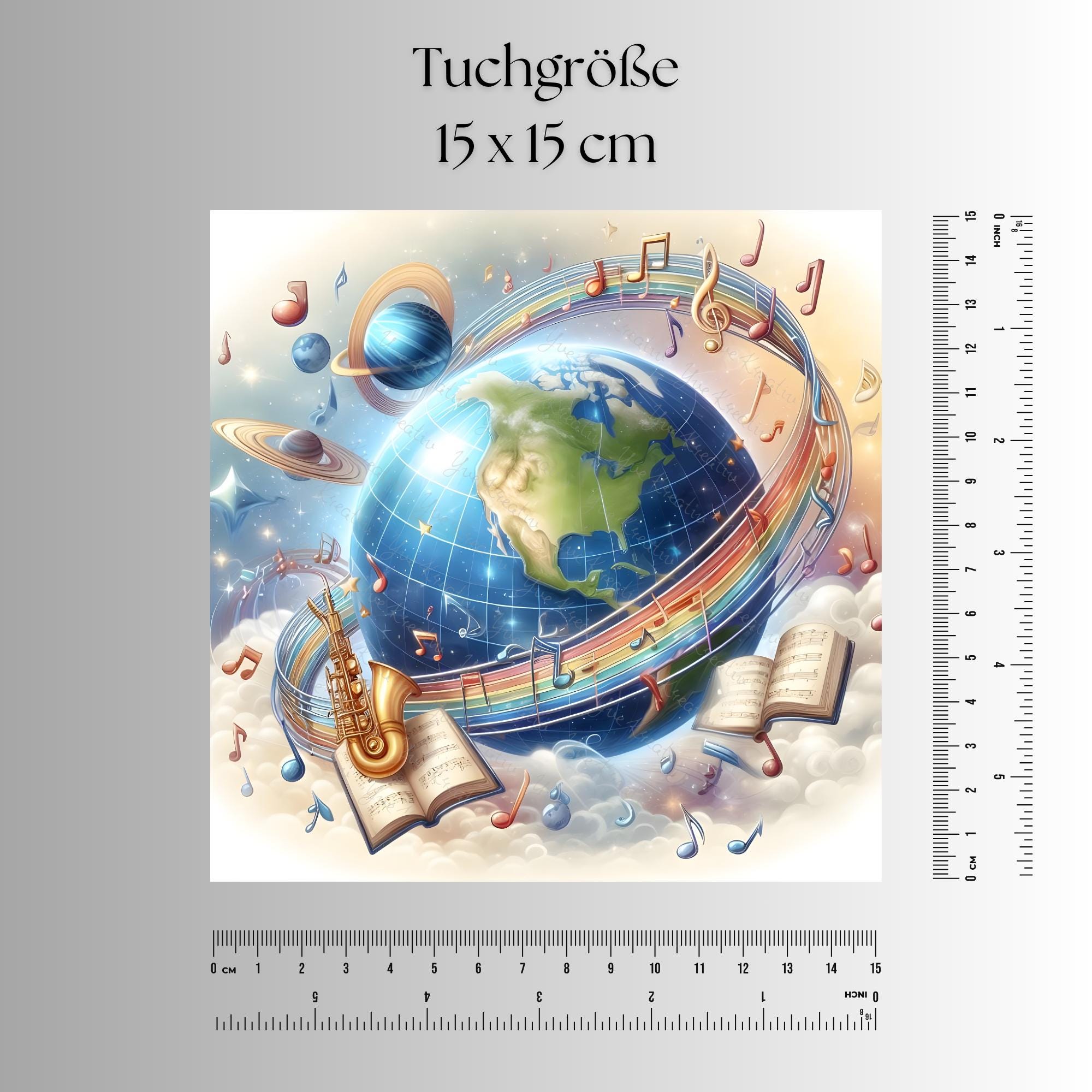 Brillenputztuch Welt der Musik bedrucktes Mikrofasertuch für Sonnenbrille Displays Handy Geschenk Musiker Mitbringsel Musiklehrer #MC15