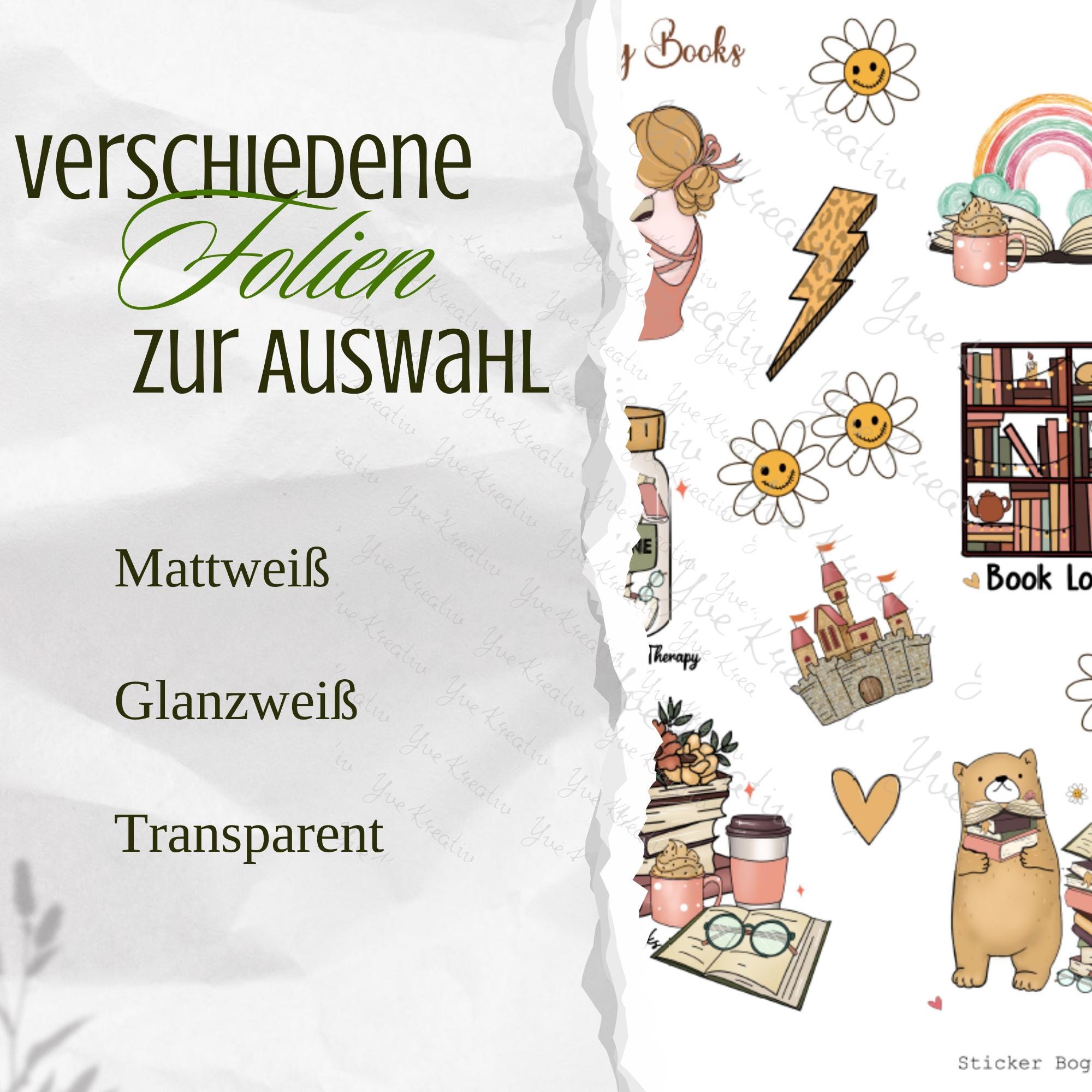 Aufkleber Love Books Stickerbogen Bücher für Leseratten Sticker Set - 3 Bögen zur Auswahl in Weiß - Transparent - Matt - Glanz #SBA6 Aufkleber Love Books Stickerbogen Bücher für Leseratten Sticker Set - 3 Bögen zur Auswahl in Weiß - Transparent - Matt - Glanz #SBA6