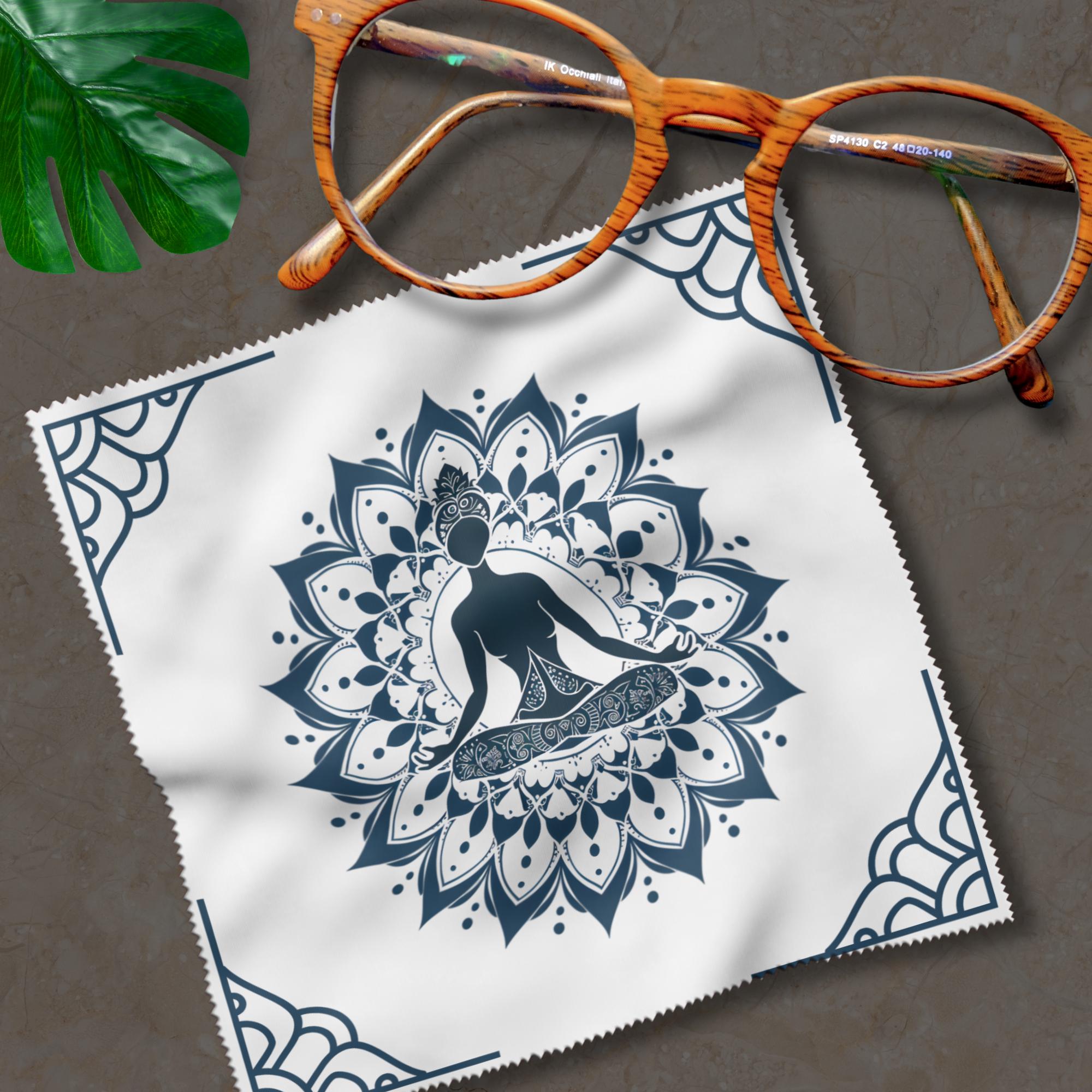 Brillenputztuch bedrucktes Mikrofasertuch für Brillen Tuch für Displays Geschenk Geburtstag für Yoga Fan Yogi #SP31