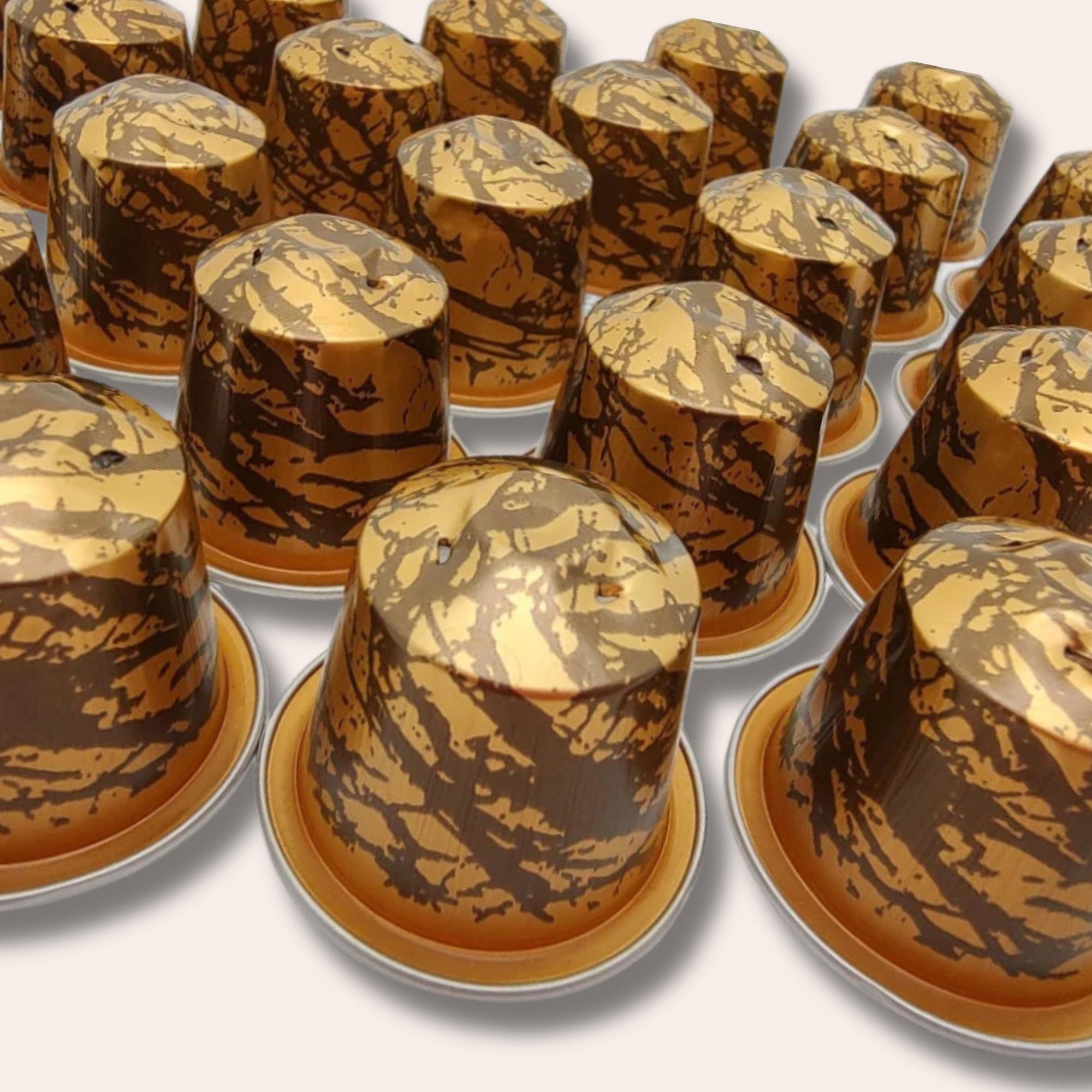 10 leere Kaffeekapseln Farbe gold "marmoriert" zum Basteln Gestalten Bastelmaterial DIY Schmuckherstellung Zubehör #KNS 10 leere Kaffeekapseln Farbe gold "marmoriert" zum Basteln Gestalten Bastelmaterial DIY Schmuckherstellung Zubehör #KNS