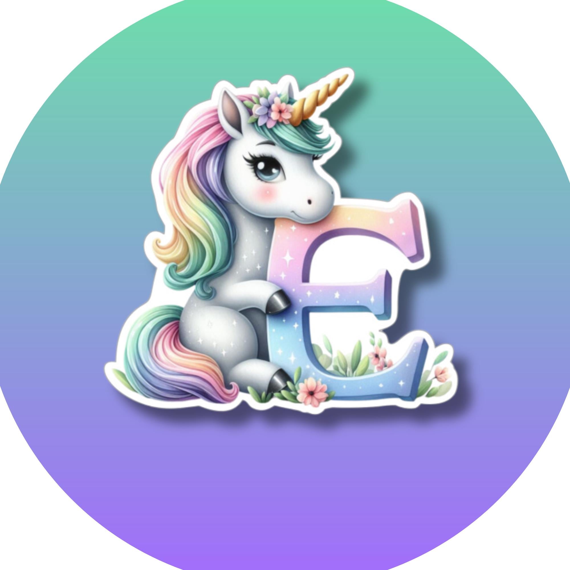 Großer Aufkleber, ABC Sticker, Einhorn, Regenbogen, Kinder, Schule, zur Auswahl in Weiß oder Transparent #SEG8 Großer Aufkleber, ABC Sticker, Einhorn, Regenbogen, Kinder, Schule, zur Auswahl in Weiß oder Transparent #SEG8