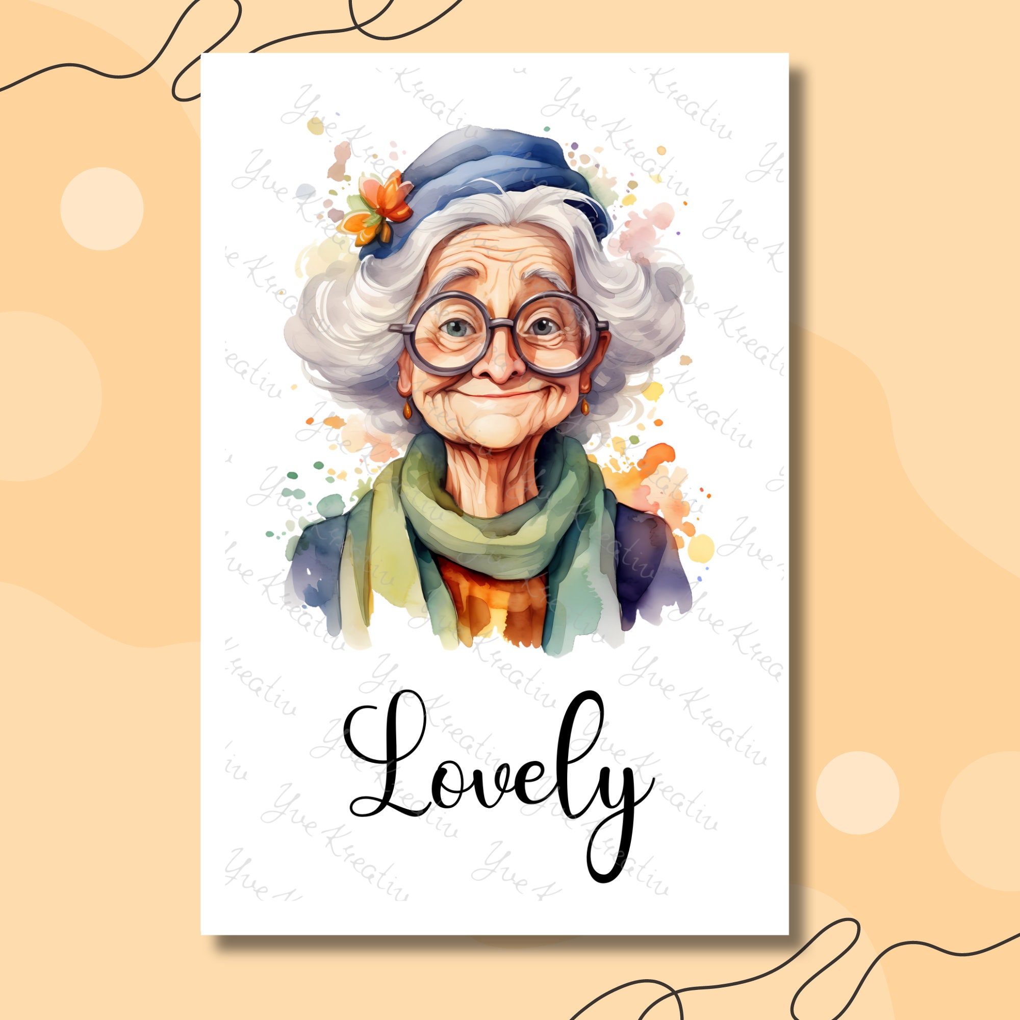 Postkarte, Grußkarte, Karte zum Geburtstag I Crazy, Funny, Lovely I Old Lady, Oma, Großmutter   #PHO