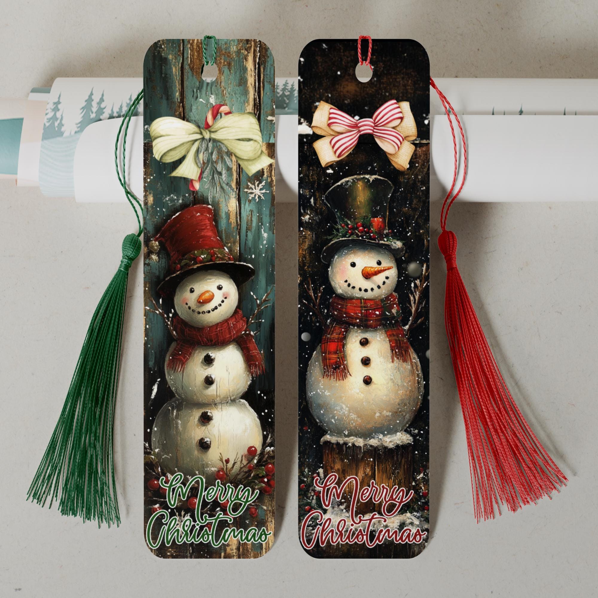 Lesezeichen aus Aluminium Geschenk zu Weihnachten oder für Adventskalender Bücher Bookmark - 2 Motive zur Auswahl  #LEALU