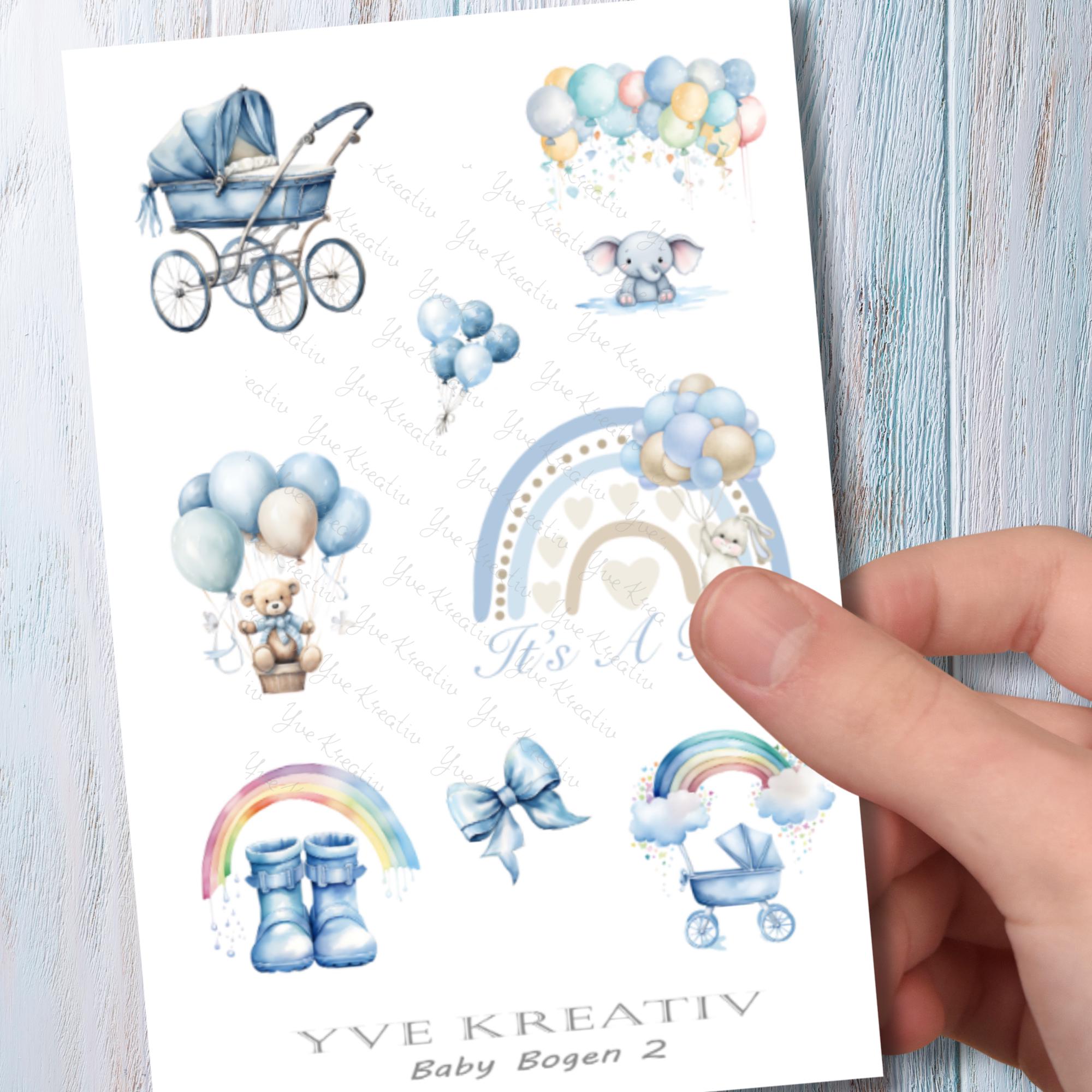 2 Stickerbogen SET Baby Boy Aufkleber Babyparty Sticker Geburt | Sticker Set zur Auswahl in Weiß - Transparent - Matt - Glanz #SBA6 2 Stickerbogen SET Baby Boy Aufkleber Babyparty Sticker Geburt | Sticker Set zur Auswahl in Weiß - Transparent - Matt - Glanz #SBA6