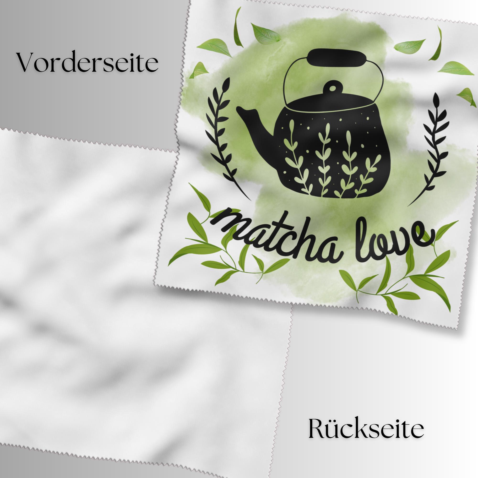 Brillenputztuch Matcha Tee Geschenk Geburtstag Mitbringsel Teetrinker bedrucktes Mikrofasertuch für Brille Sonnenbrille Displays #ES16