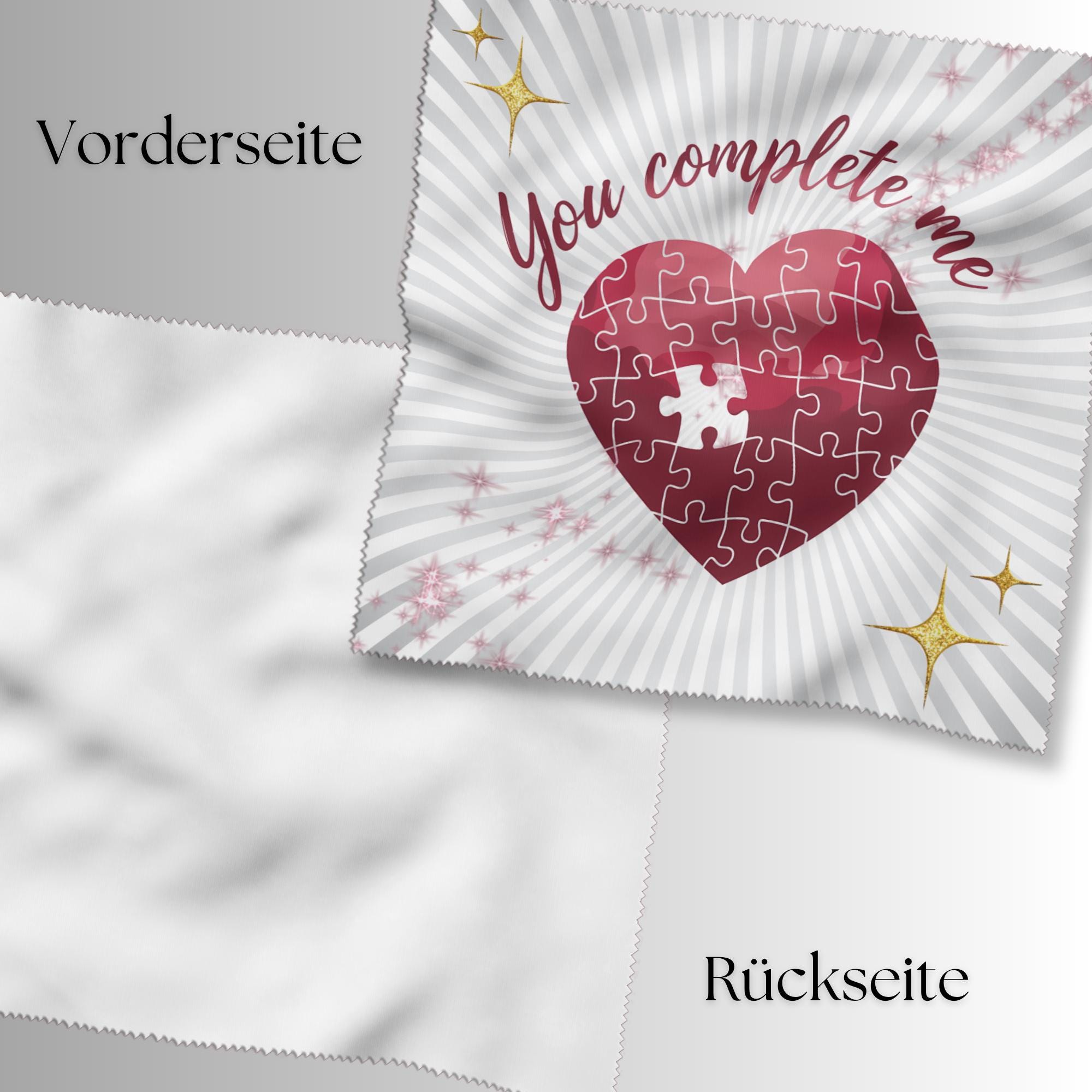 Brillenputztuch – Individuell bedrucktes Mikrofasertuch für Brillen, Displays & mehr | Perfektes Geschenk zur Verlobung, Valentinstag #HO1