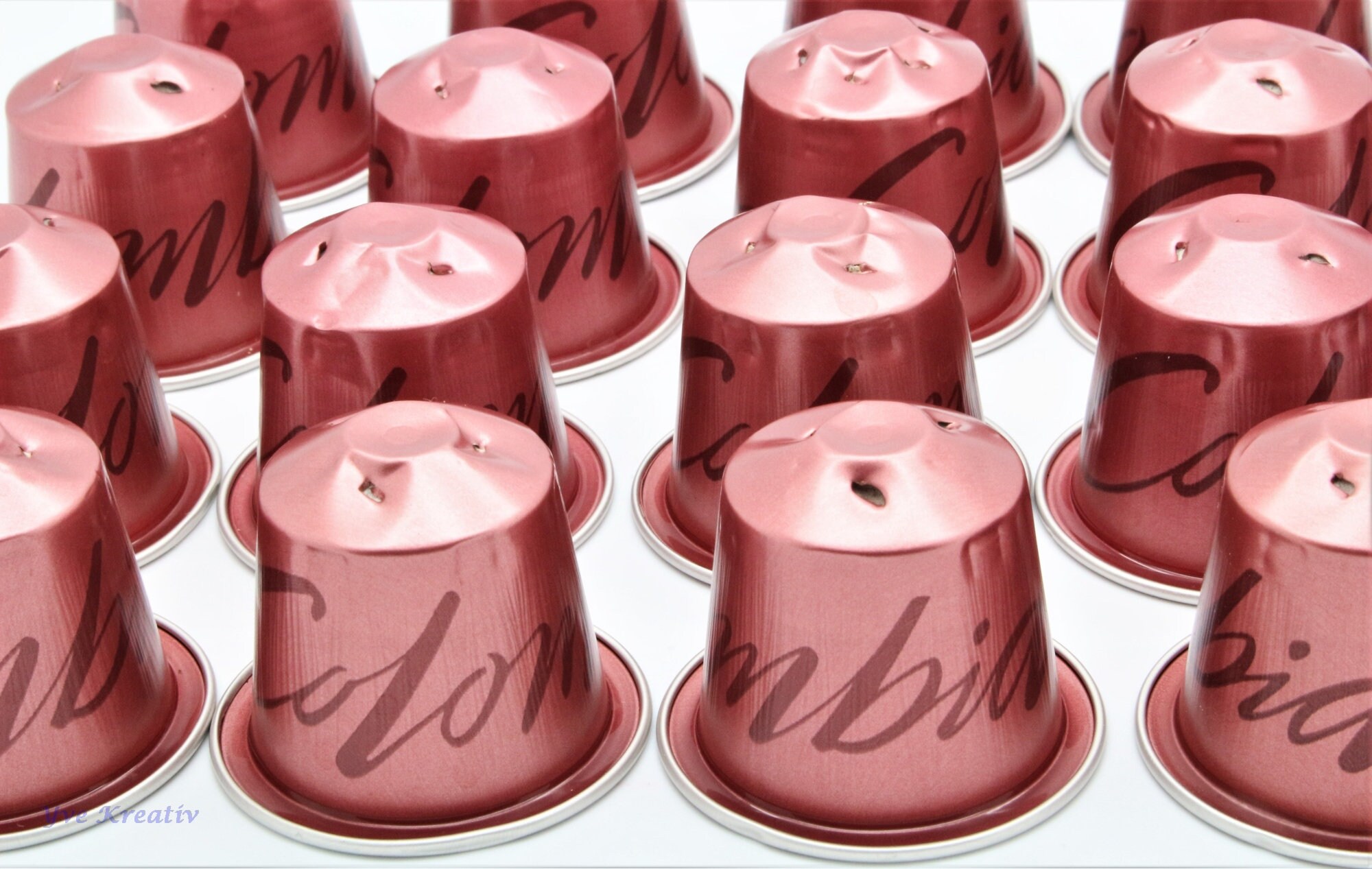 10 leere Kaffeekapseln Farbe : rose / alt rosa  - zum Basteln  #KNS