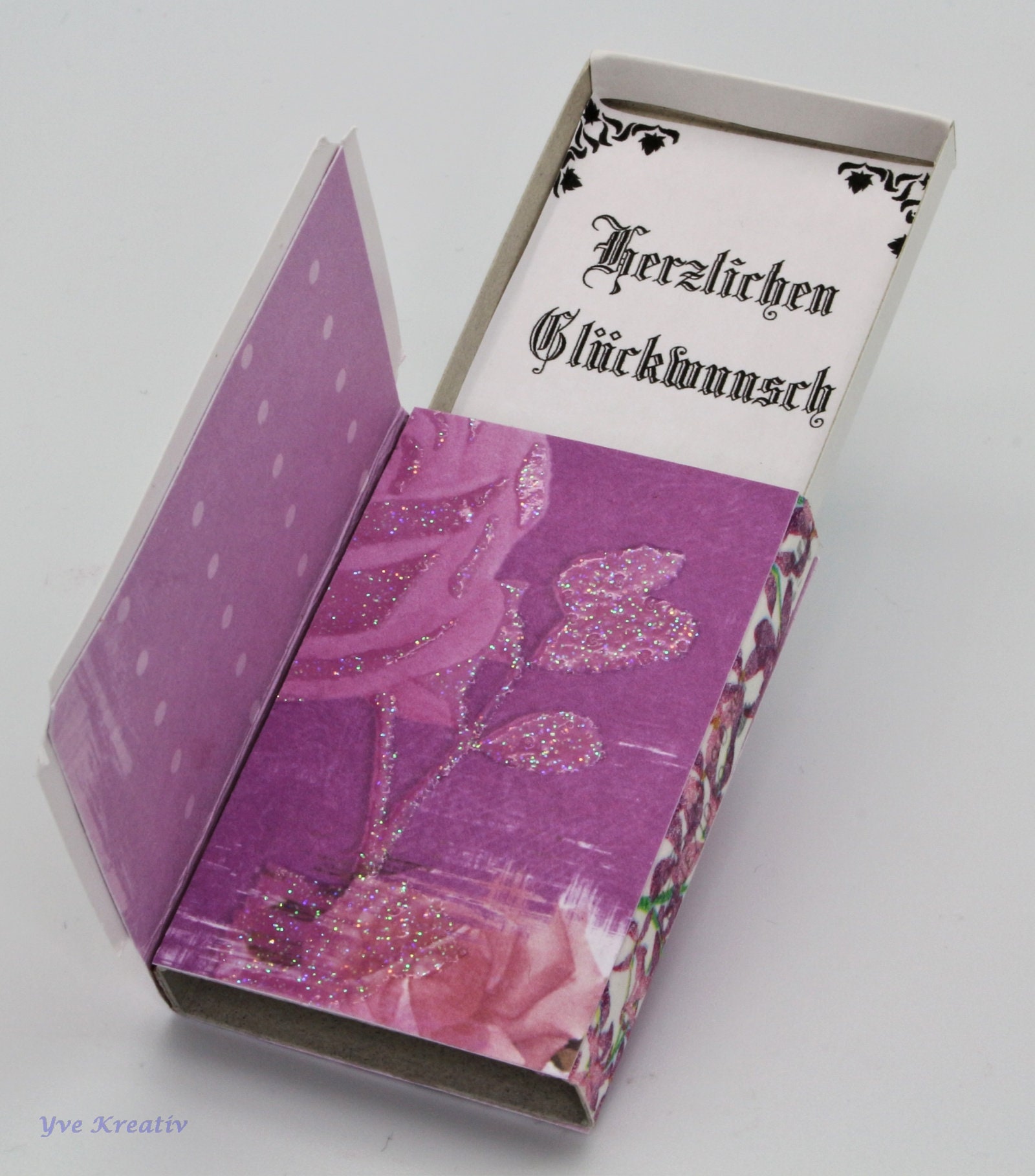 Kleine Schachtel, verzierte Streichholzschachtel als originelle Geschenkverpackung für Geld, Gutscheine und mehr