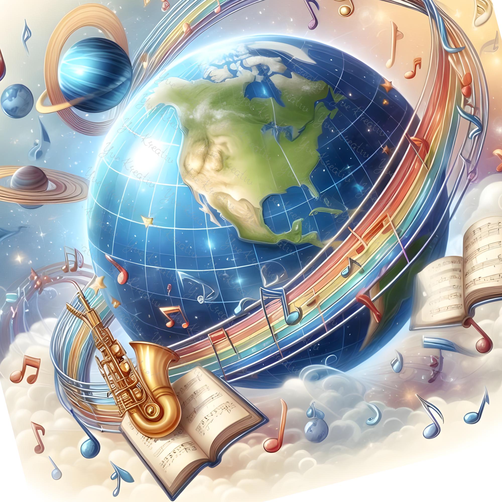 Brillenputztuch Welt der Musik bedrucktes Mikrofasertuch für Sonnenbrille Displays Handy Geschenk Musiker Mitbringsel Musiklehrer #MC15