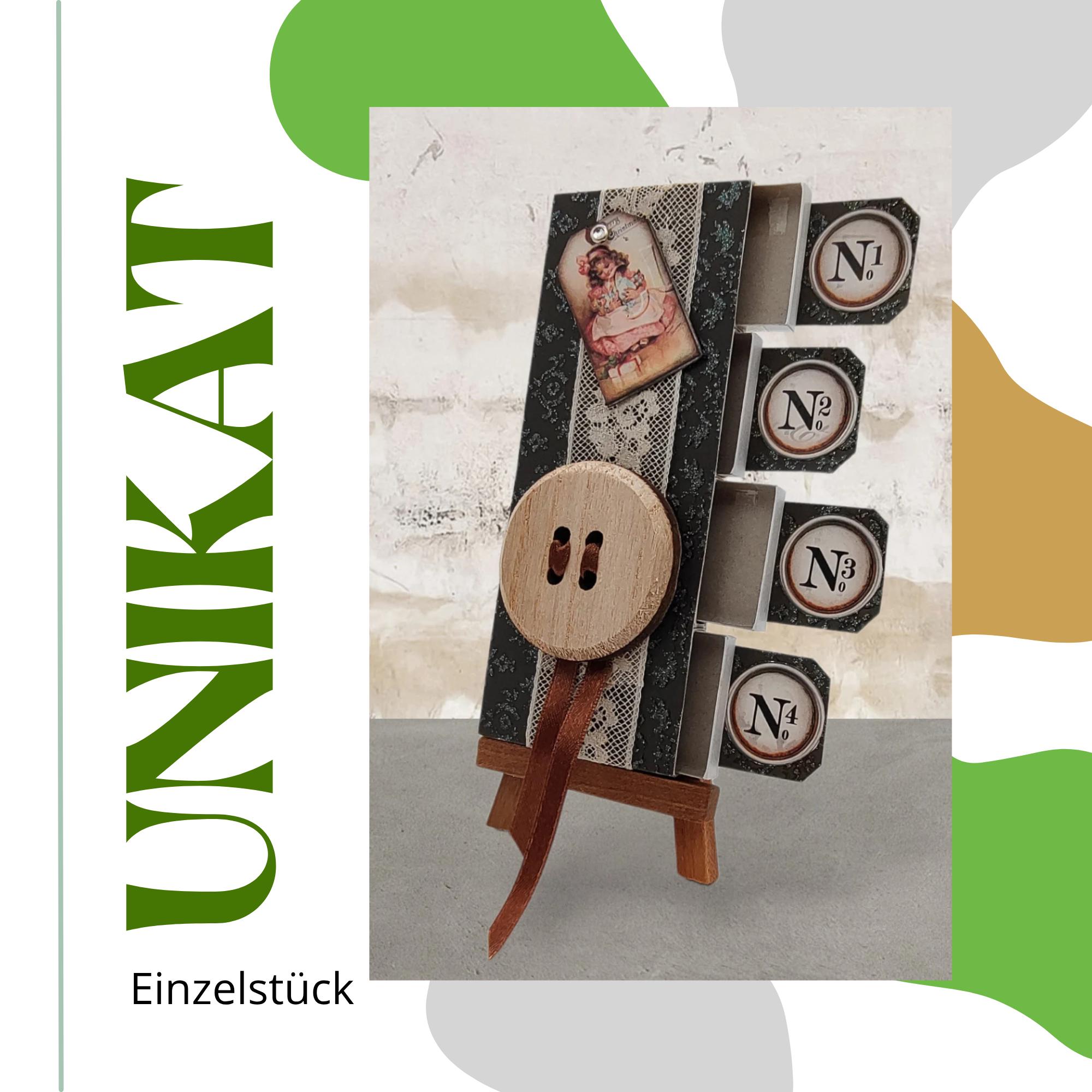 Adventskalender zum Befüllen aus 4 Streichholzschachteln Upcycling kleine Adventsgeschenke Geldgeschenk Weihnachten Mitbringsel #627796367