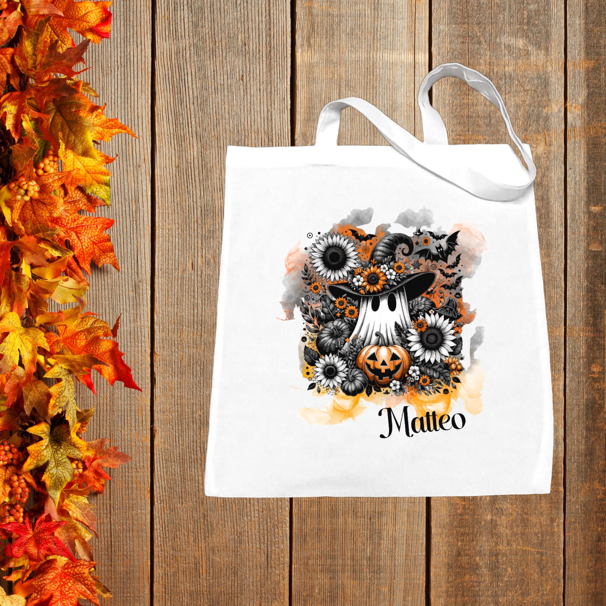 Stofftasche personalisierbar, Stoffbeutel, Einkaufstasche, Tasche zu Halloween oder als individuelles Geschenk zum Herbst  #STSUB