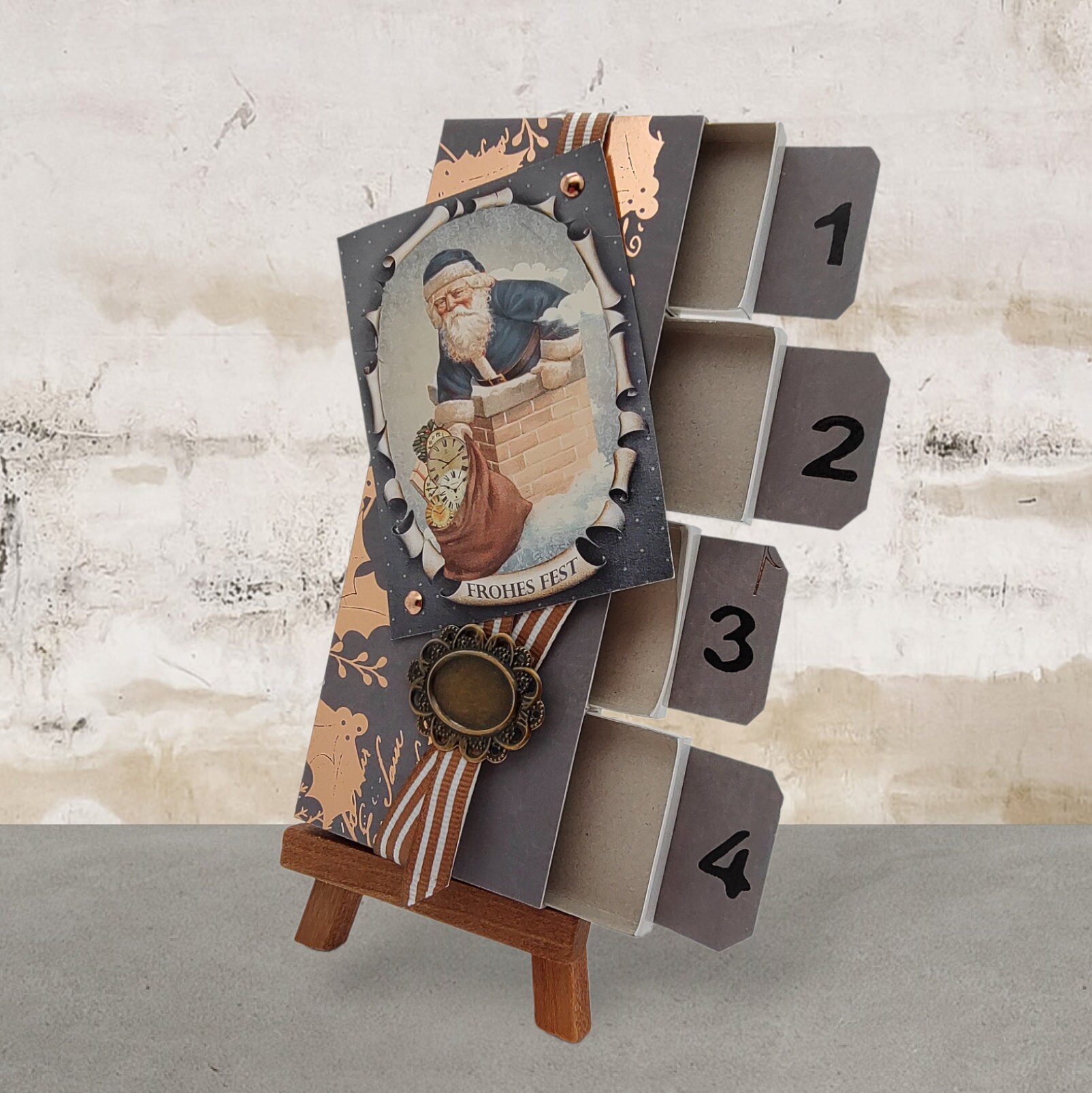 Adventskalender zum Befüllen aus 4 Streichholzschachteln