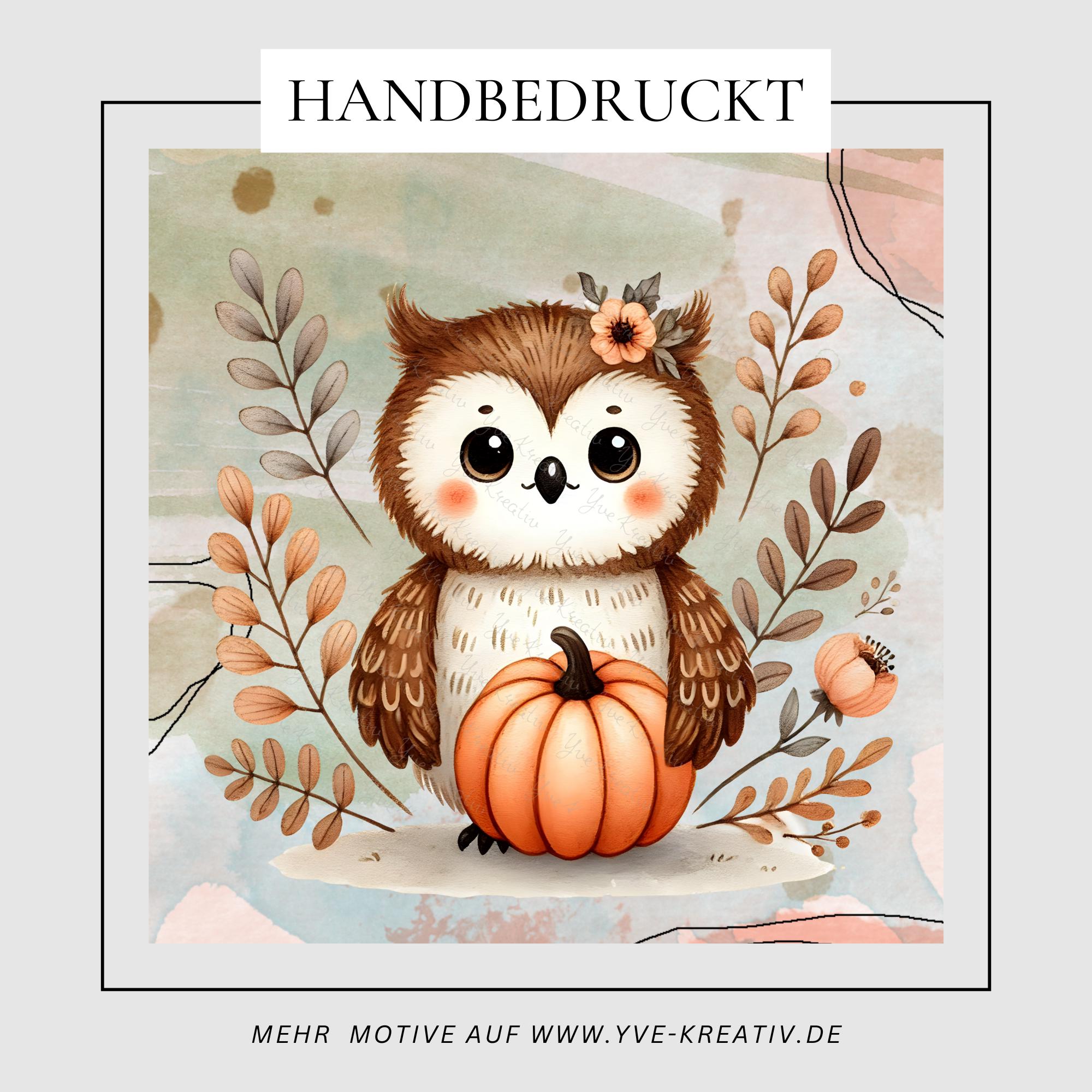 Brillenputztuch Herbst Eule bedrucktes Mikrofasertuch für Sonnenbrille Displays Handy Uhu Geschenk Halloween Mitbringsel #TI167