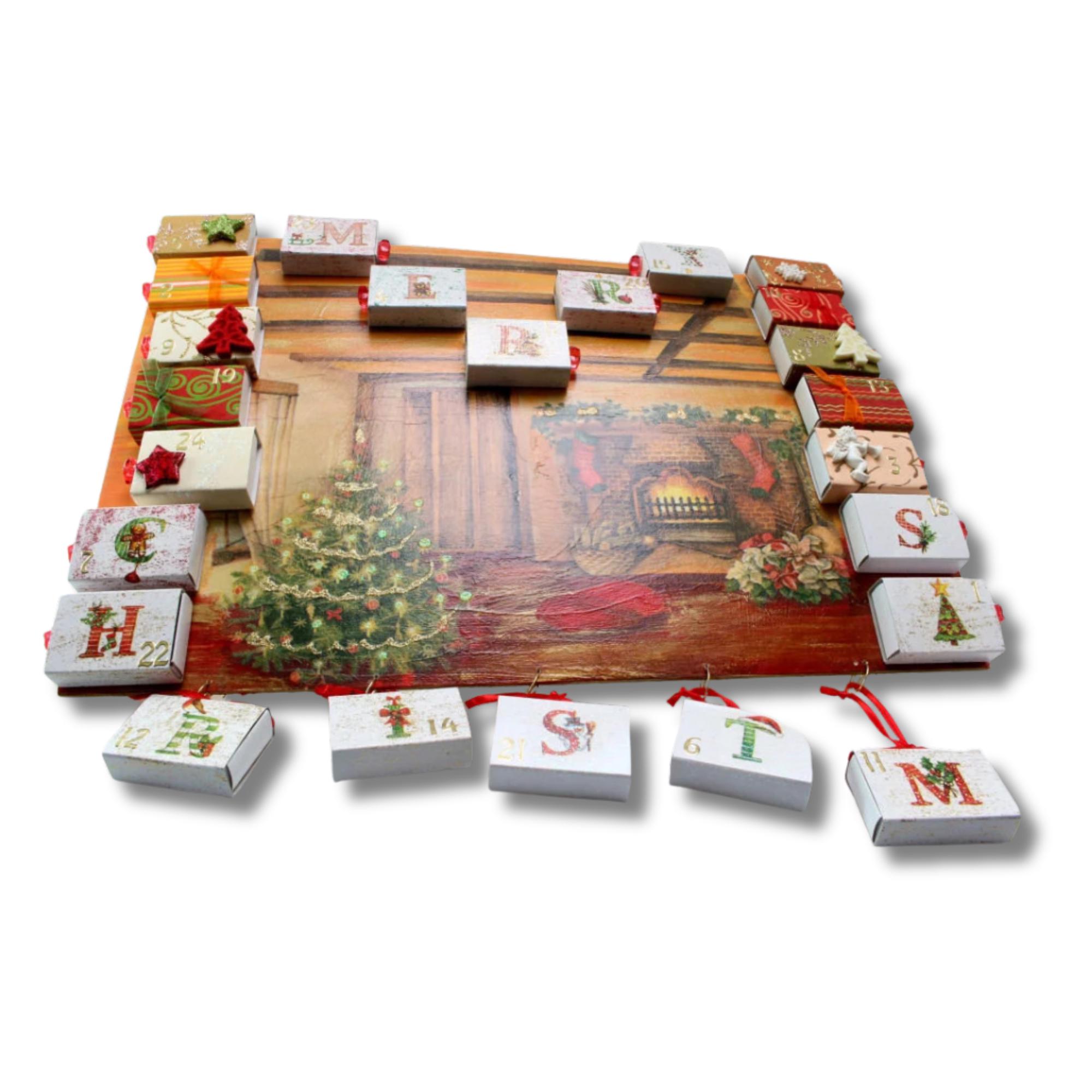 Adventskalender aus 24 Streichholzschachteln Wand Deko zu Weihnachten Adventskalender zum Befüllen Adventsdeko Geschenk Freundin #627795431